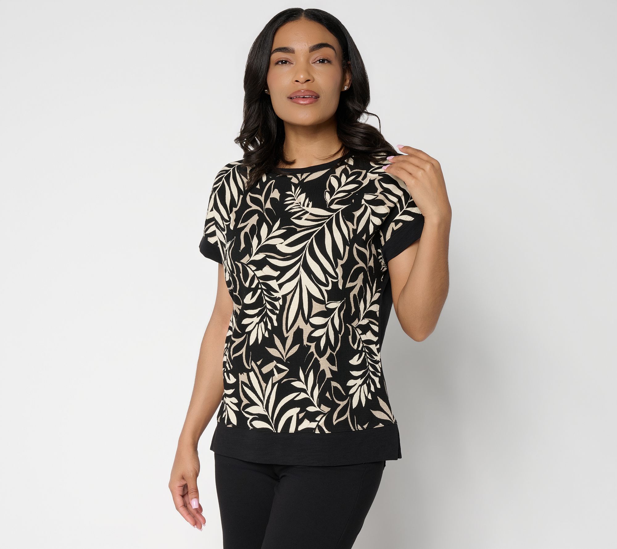 Belle by Kim Gravel Packabelle Front Knit Back Top