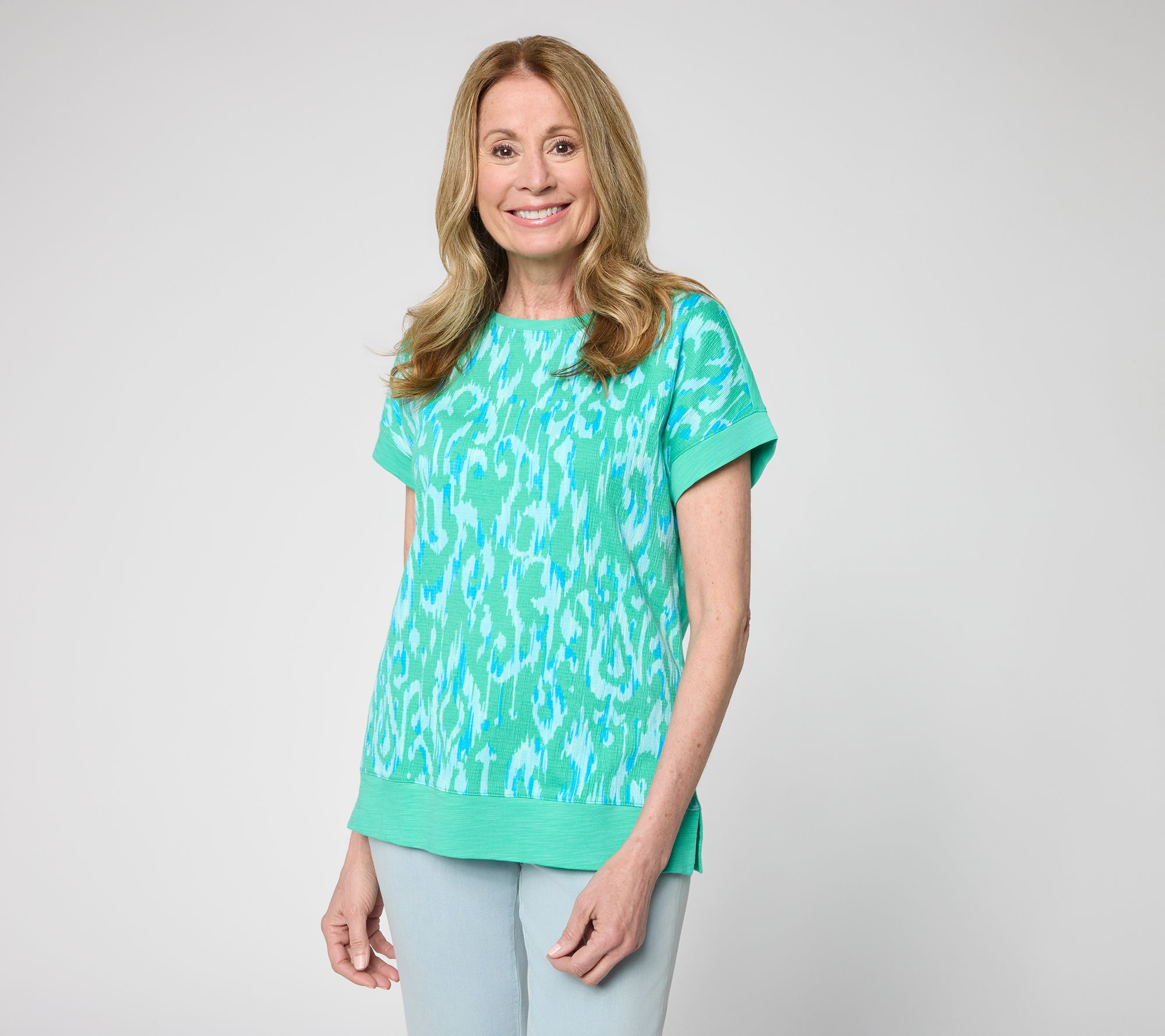 Belle by Kim Gravel Packabelle Front Knit Back Top