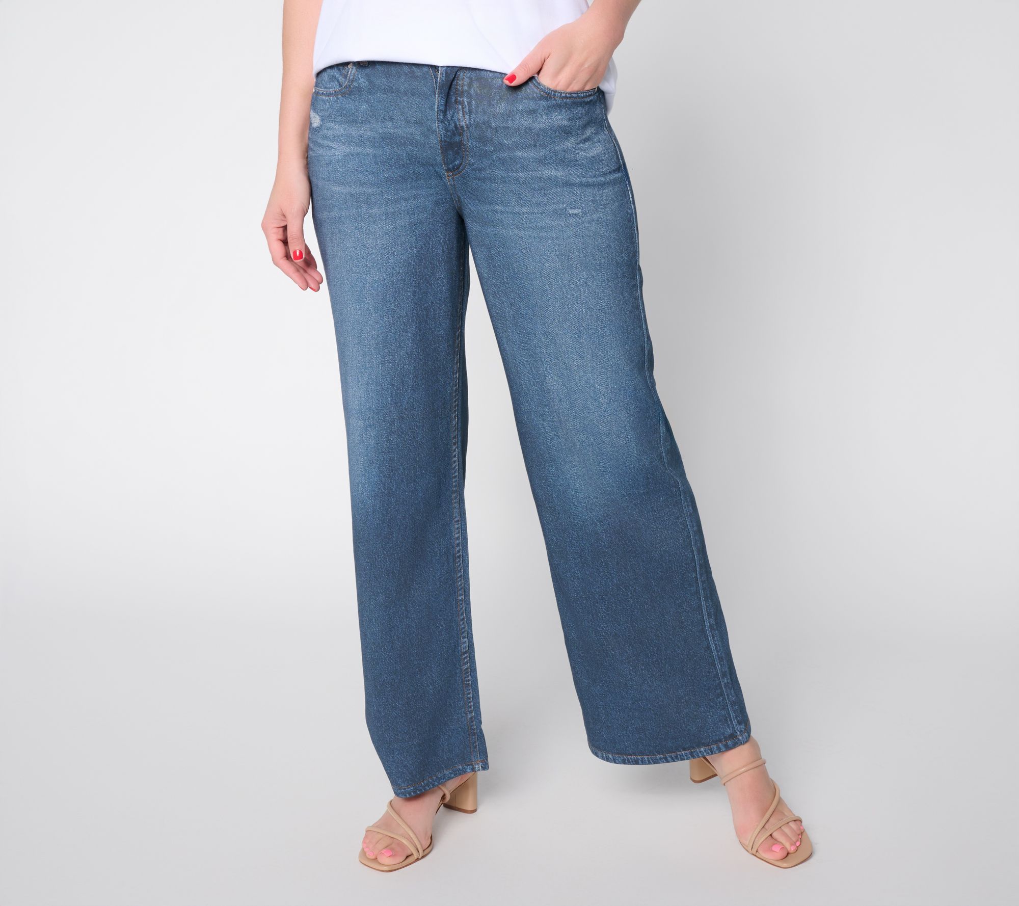 AnyBody Tall Denim Effect French Terry Sweatpant Jean