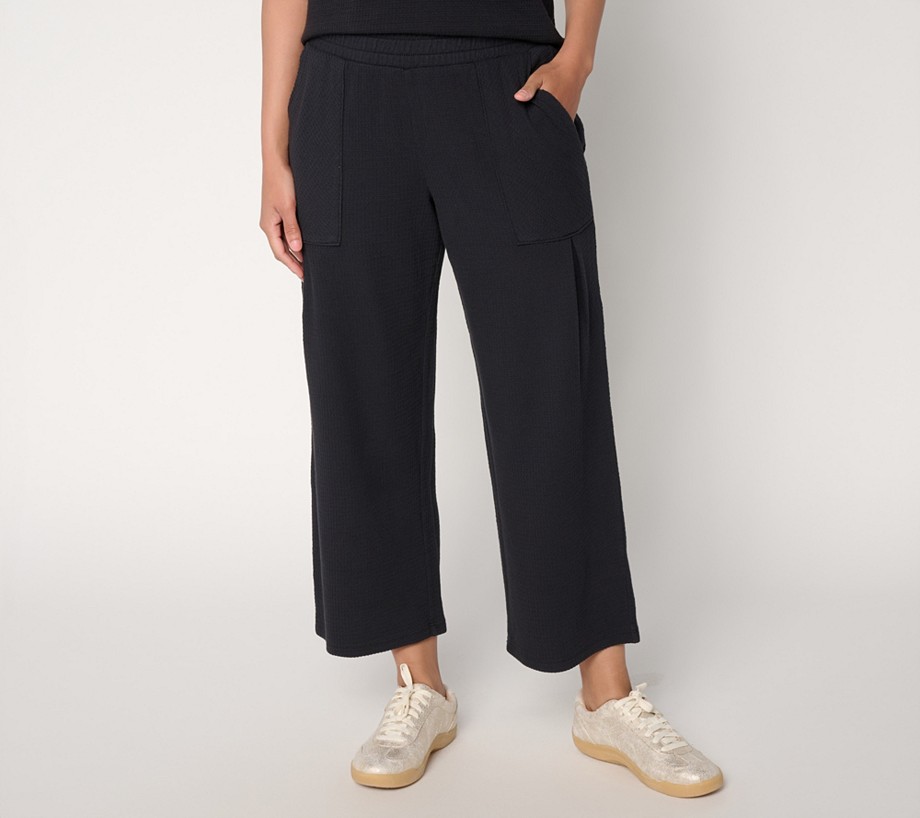 AnyBody Regular Washed Waffle Cropped Pant
