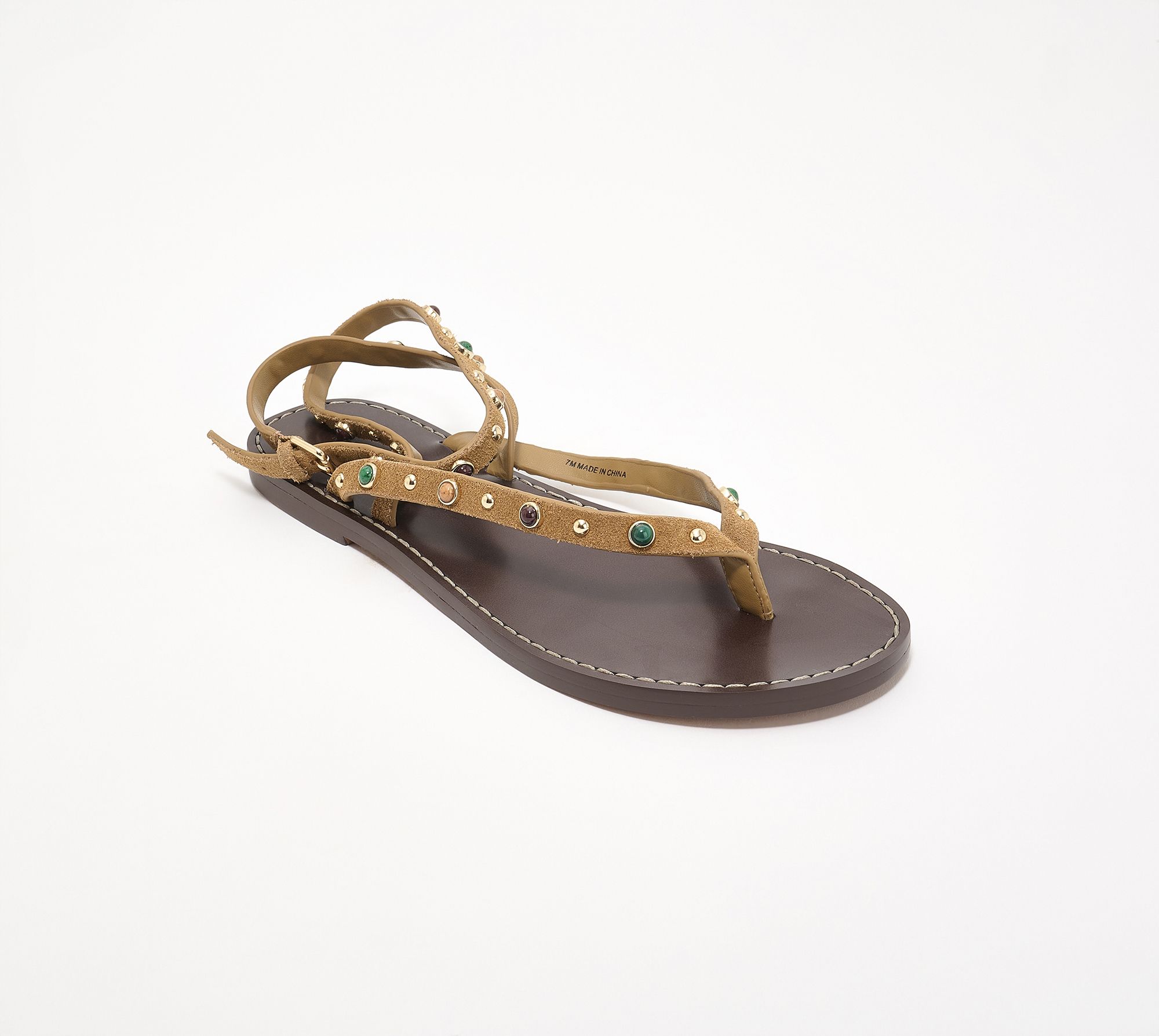  Rebecca Minkoff Suede Studded Thong Sandals - Jaime