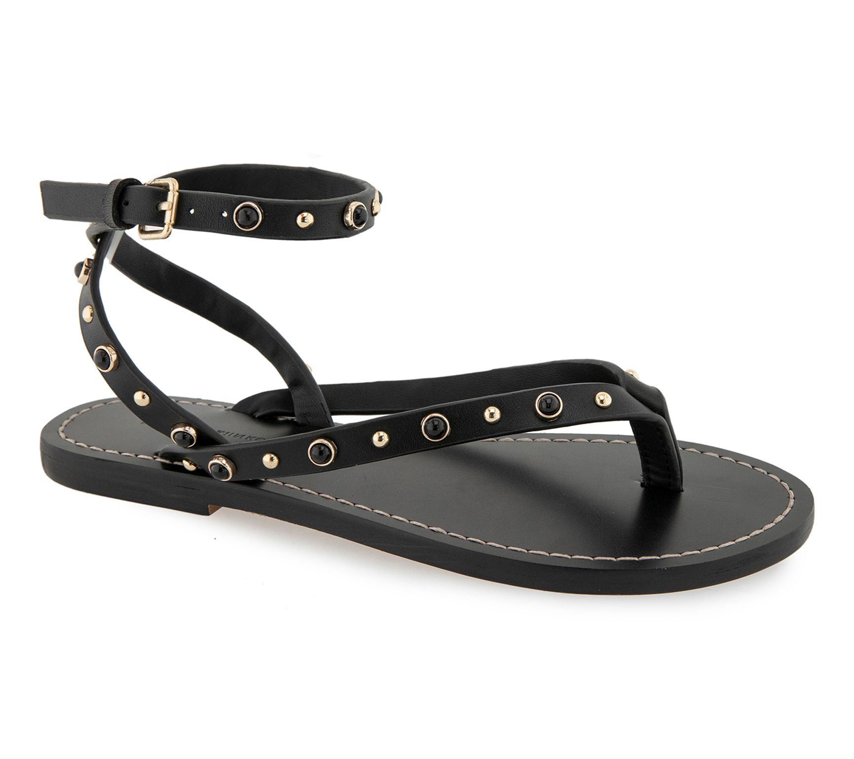 Rebecca Minkoff Suede Studded Thong Sandals - Jaime