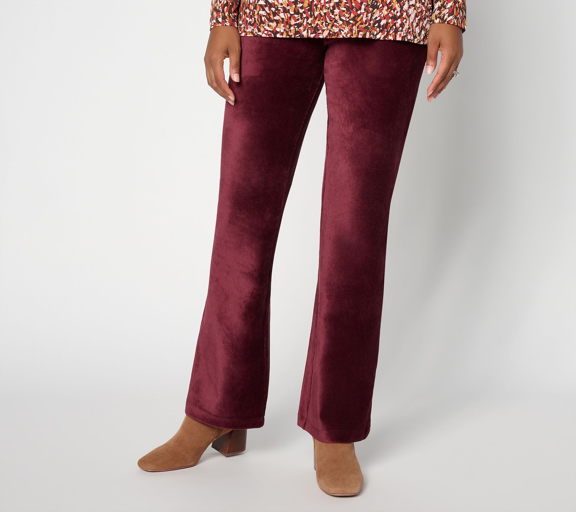 Susan Graver Tall Weekend Knit Corduroy Boot Cut Pant