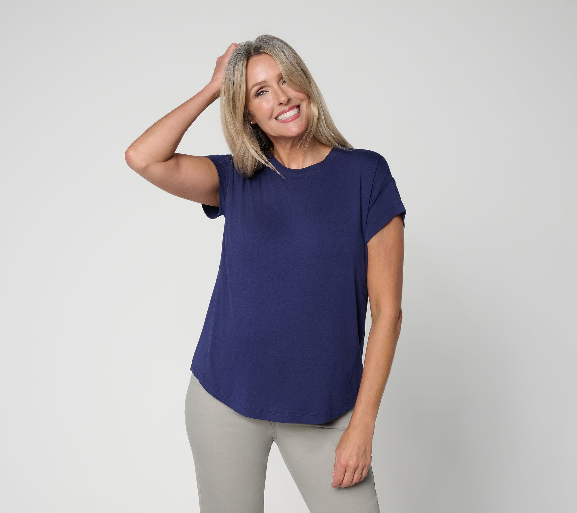 Felt Denim by Laurie Felt Rayon Knit Crewneck Top