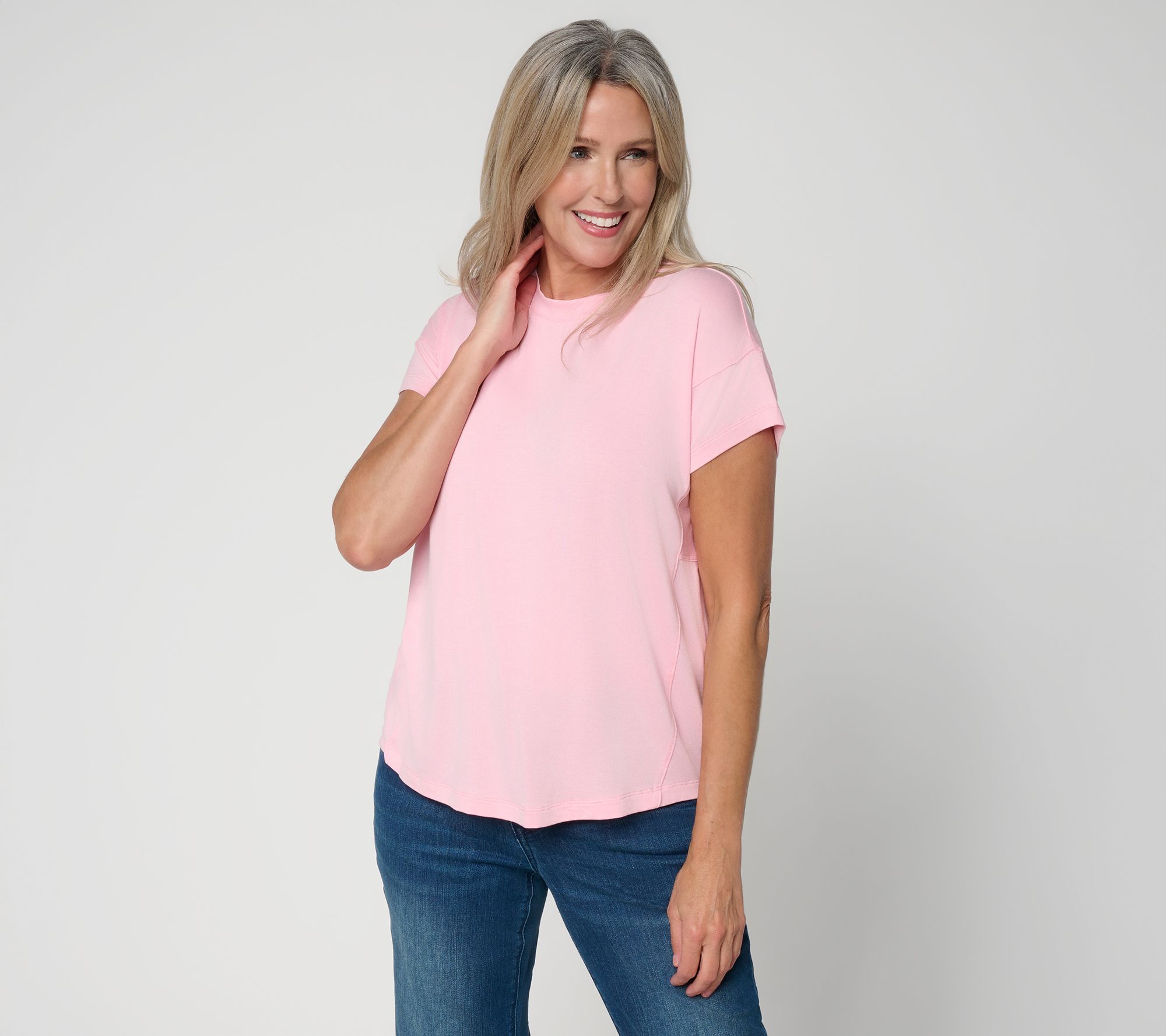 Felt Denim by Laurie Felt Rayon Knit Crewneck Top
