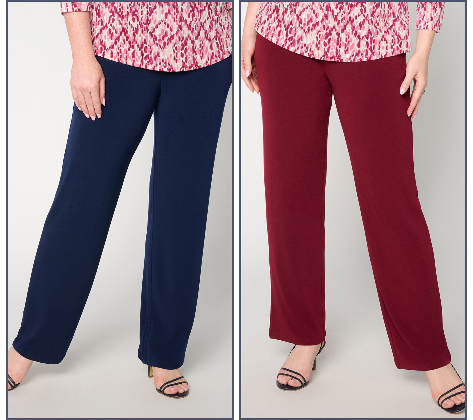 Susan Graver Essentials Petite Set of 2 Liquid Knit Pants