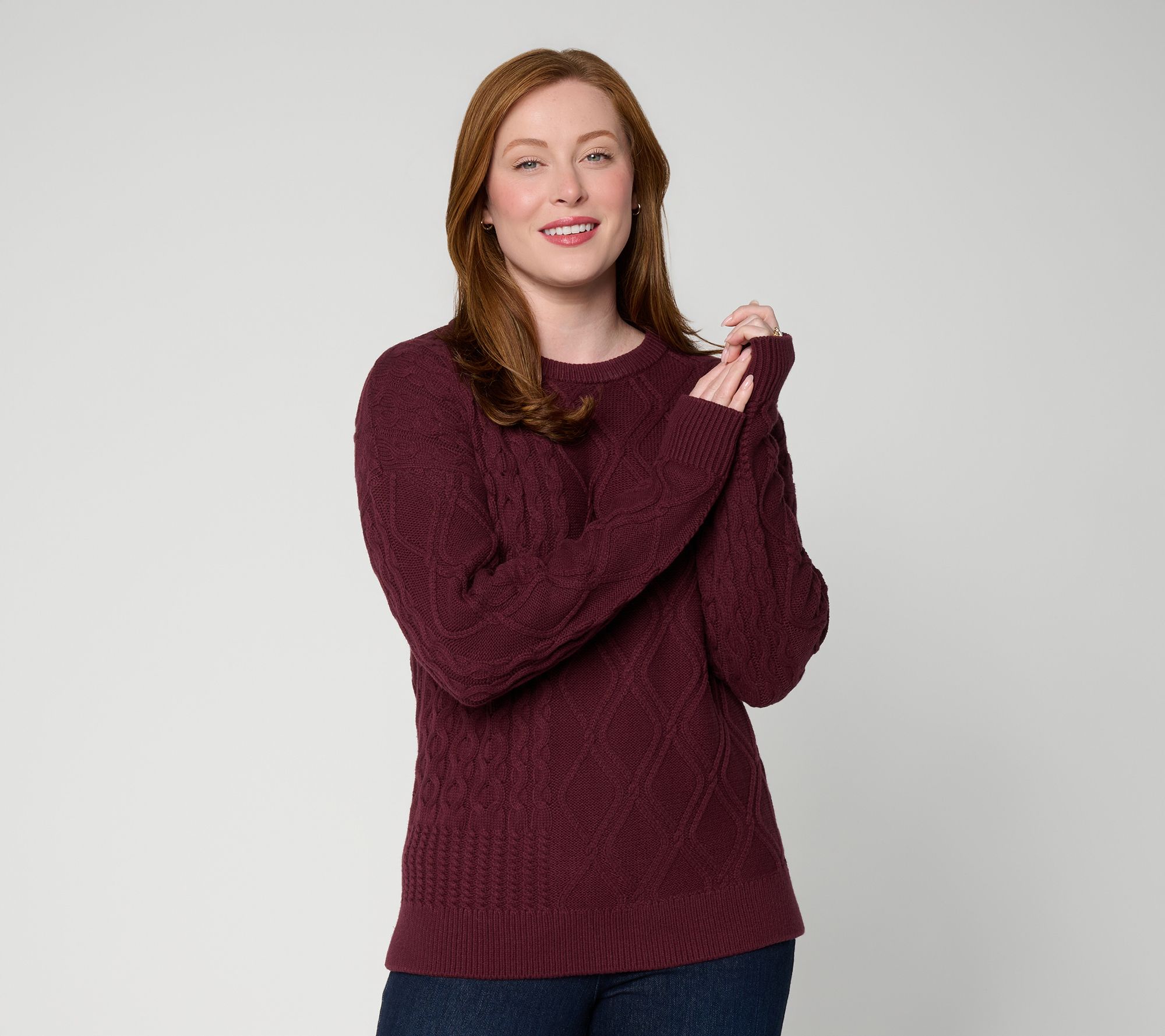 Belle by Kim Gravel Pumpkin Pickin' Cable Sweater
