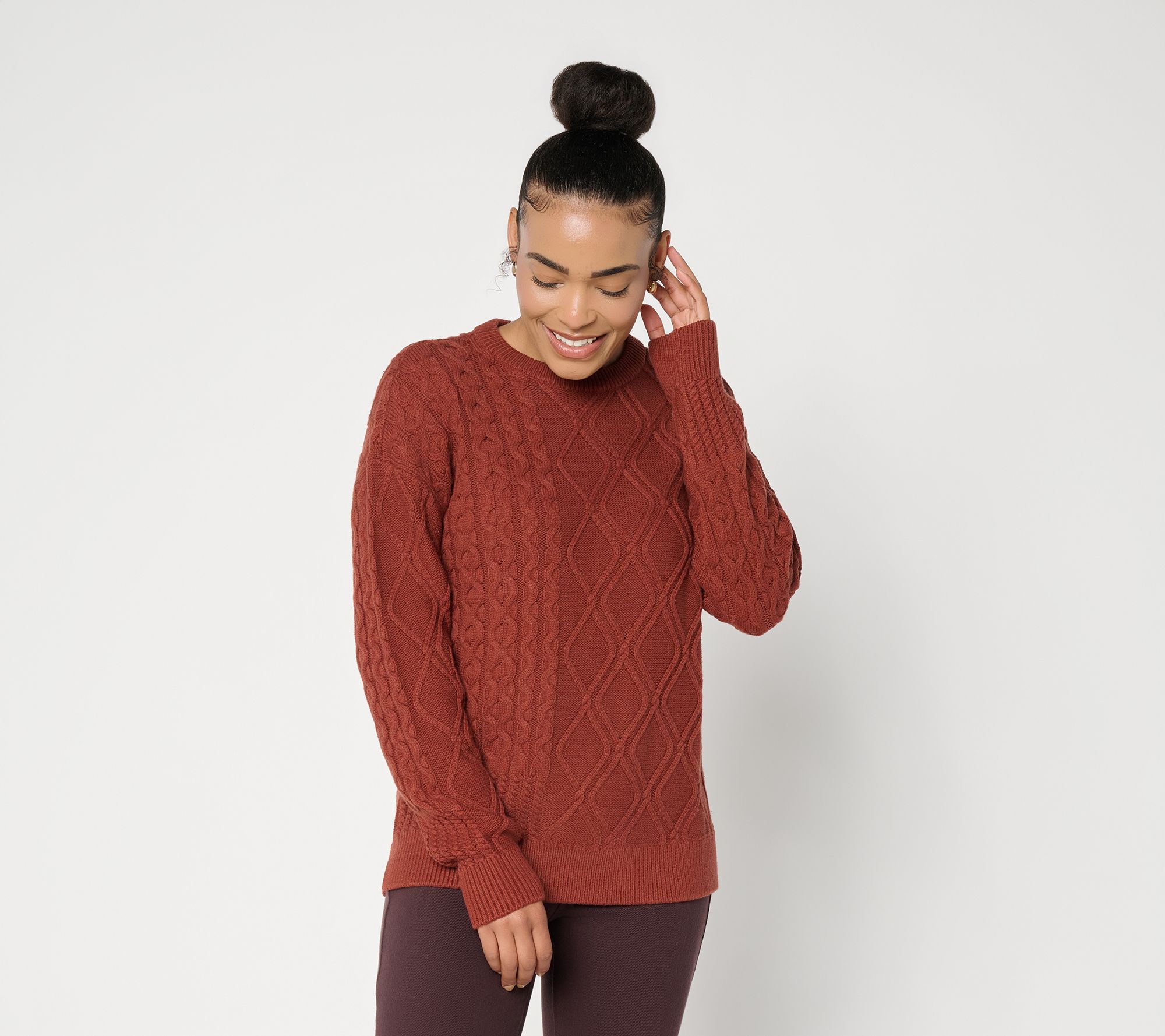 Belle by Kim Gravel Pumpkin Pickin' Cable Sweater