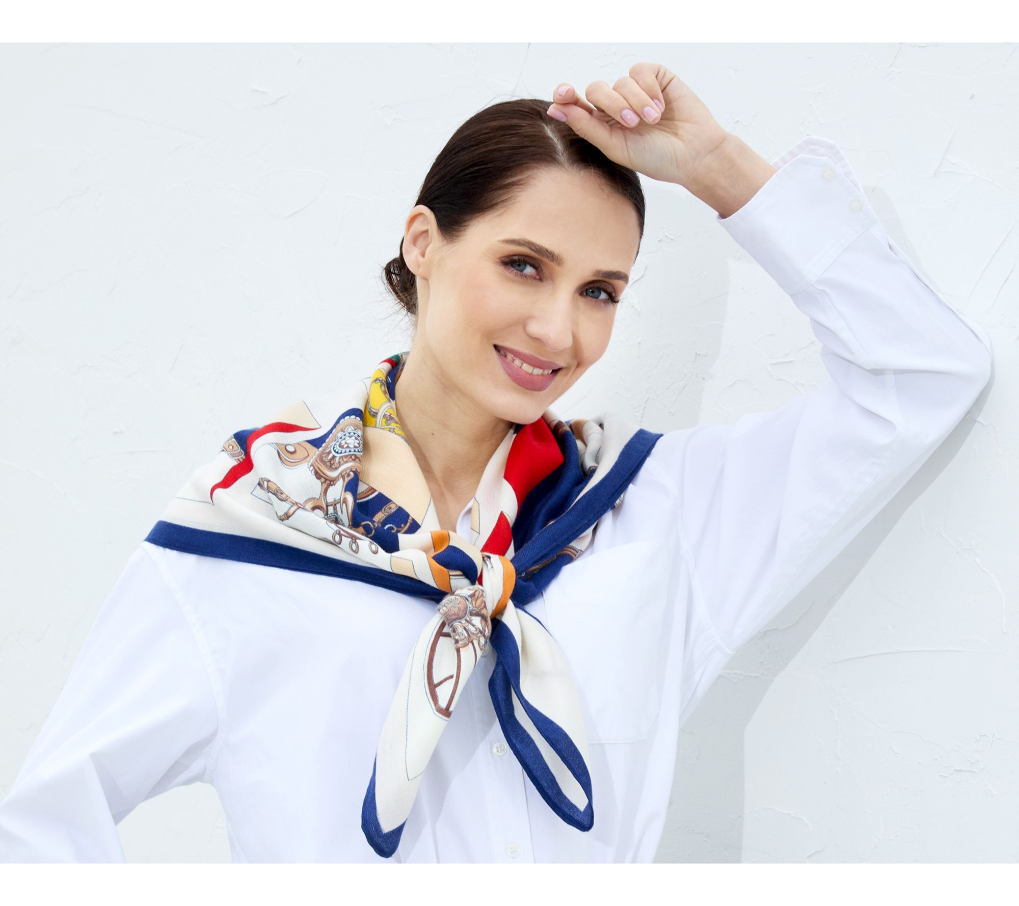 Youzey The Marseille Textured Square Neck Scarf35" x 35"