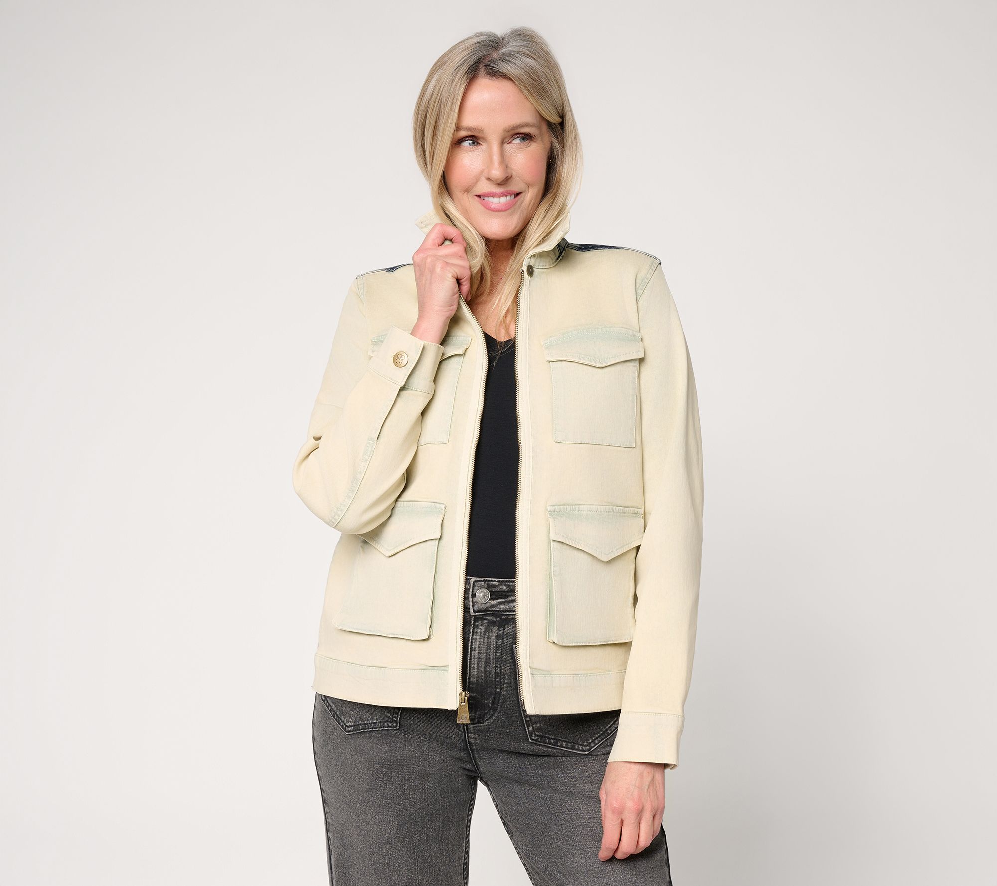 "As Is" LOGO by Lori Goldstein Special Edition Mixed Media Denim Jacket