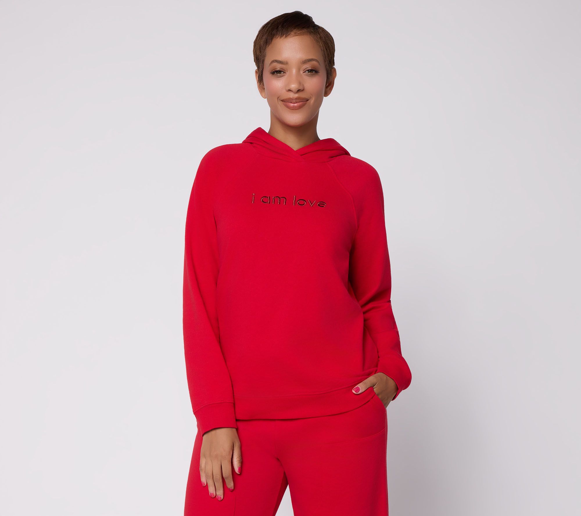  Peace Love World French Terry Hoodie with Affirmation