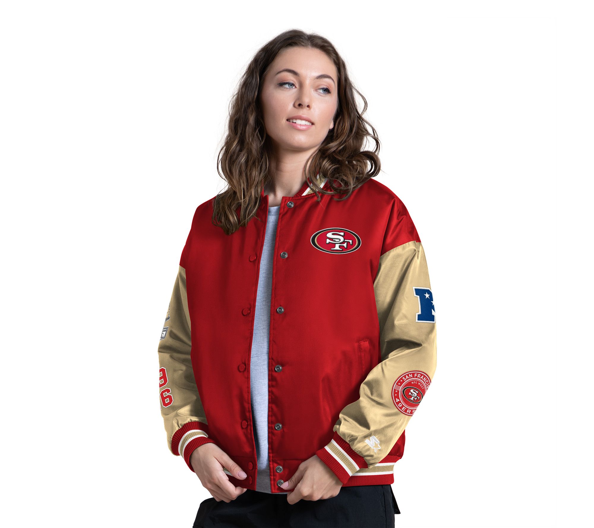 NFL Officially Licensed Starter Women's Satin Varsity Jacket