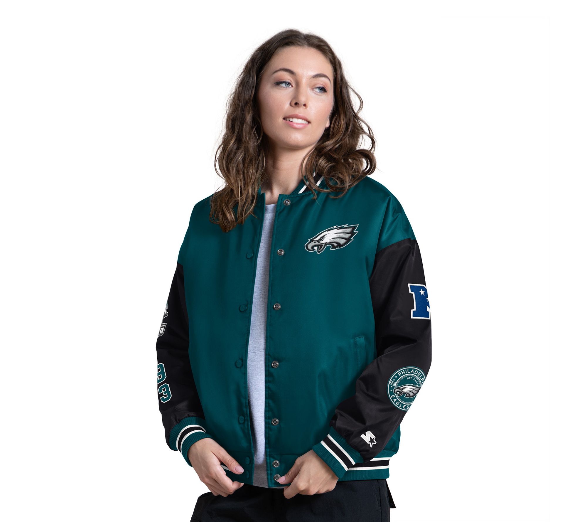 NFL Officially Licensed Starter Women's Satin Varsity Jacket