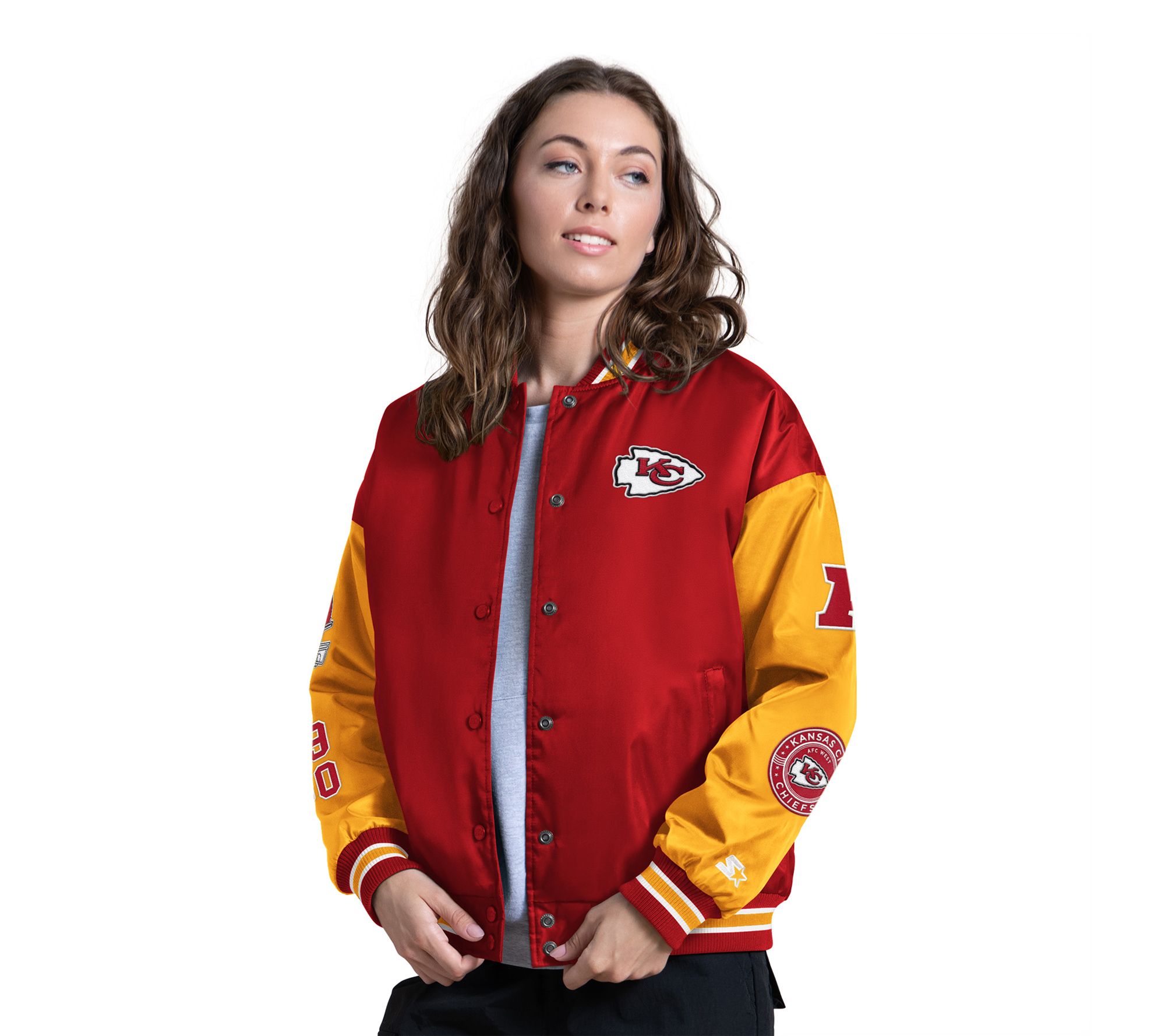 NFL Officially Licensed Starter Women's Satin Varsity Jacket