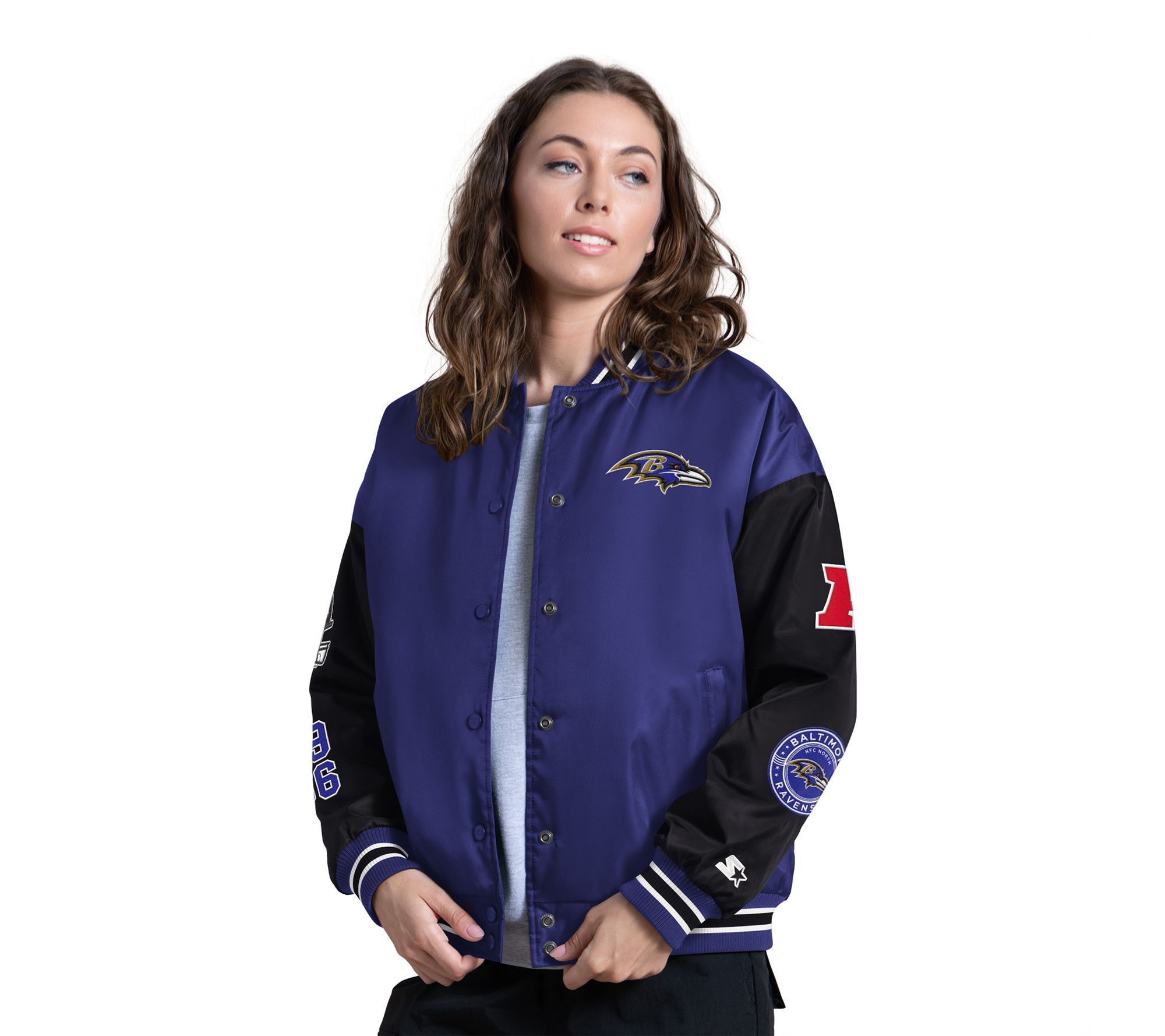 NFL Officially Licensed Starter Women's Satin Varsity Jacket