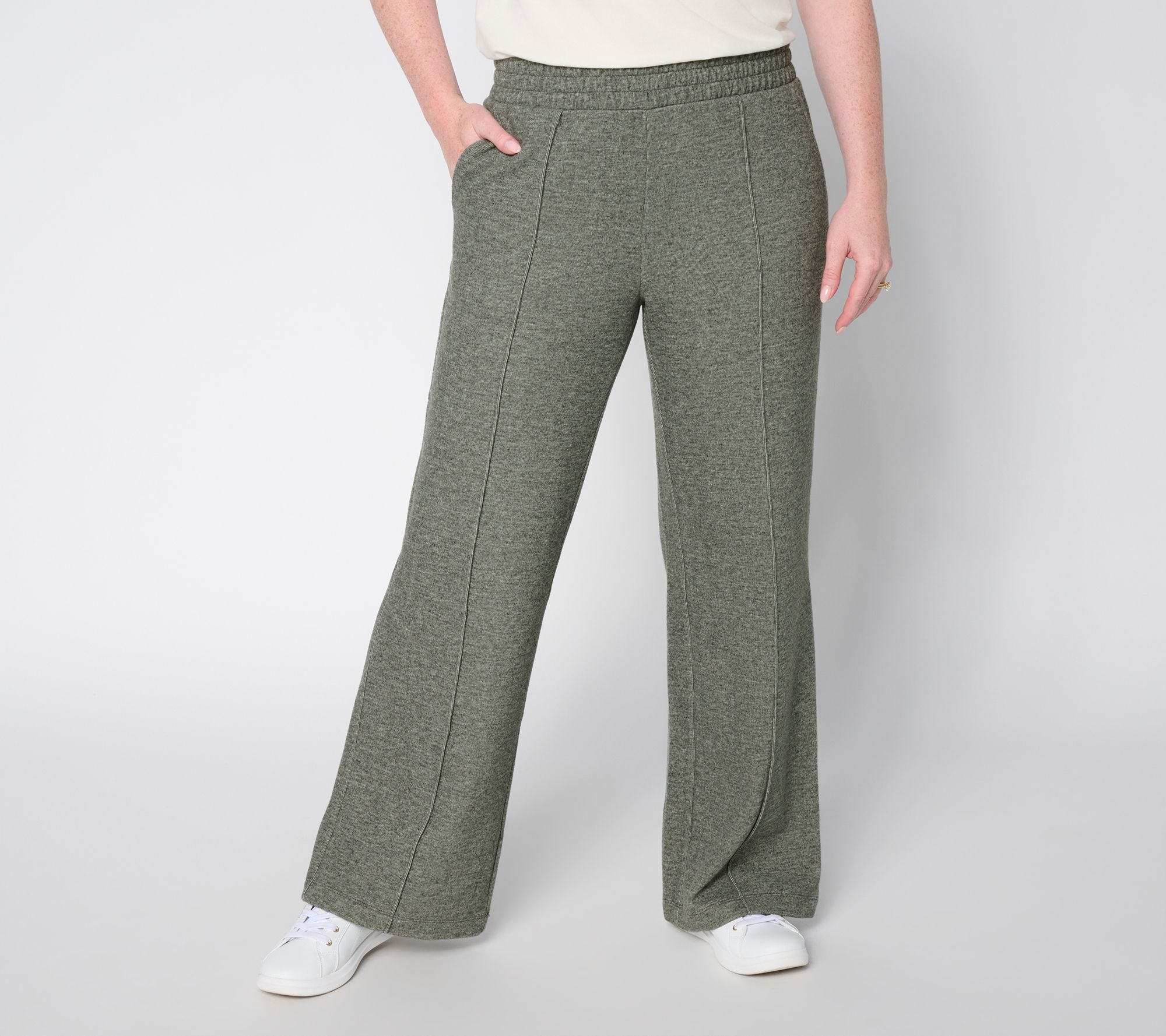 AnyBody Regular Double Knit Wide Leg Pant