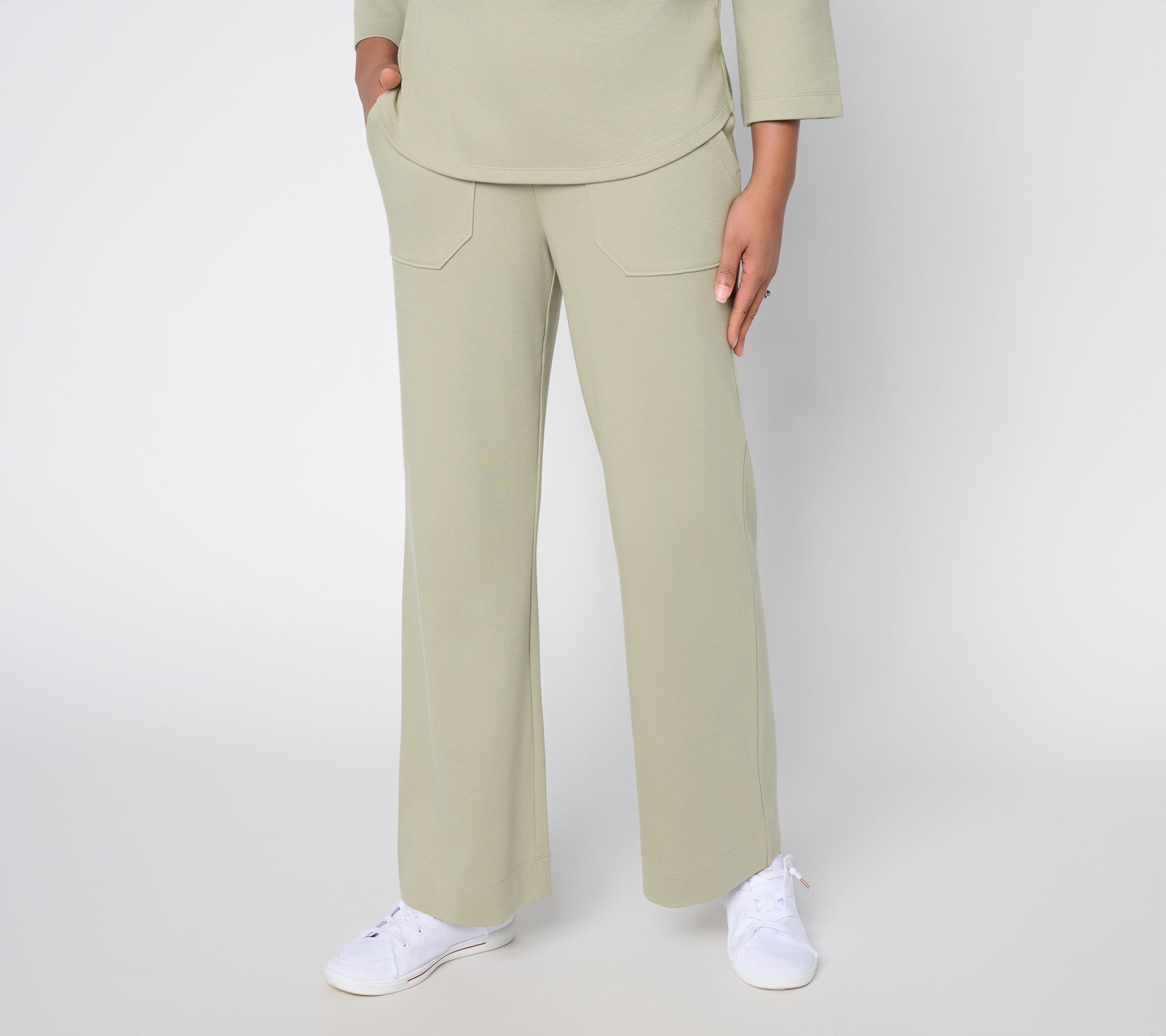 "As Is" Martha Stewart Signature Reg Skylands Knit Wide Leg Pants
