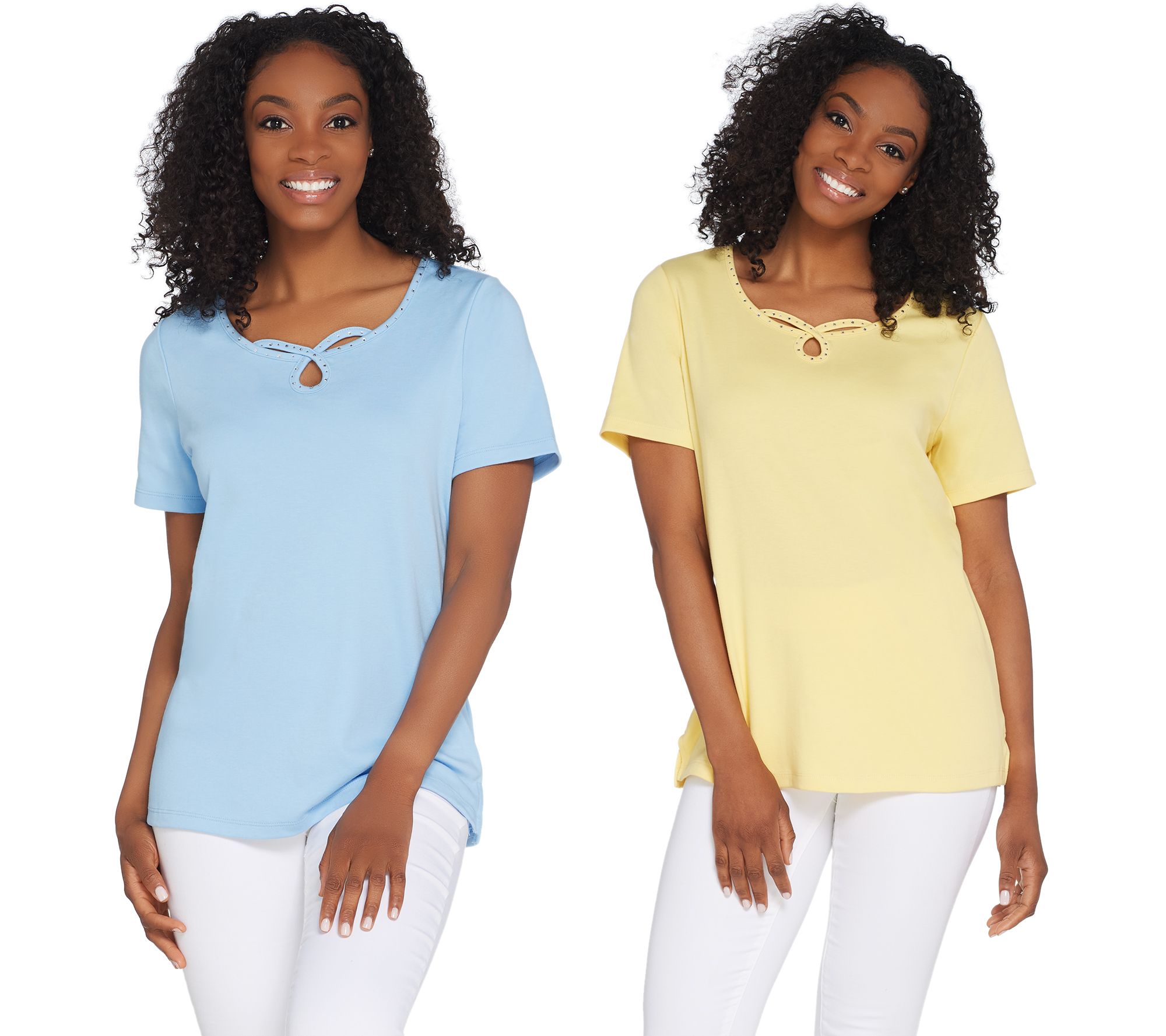 Quacker Factory Set of 2 Fall Fun 3/4 Sleeve T-shirts on QVC 