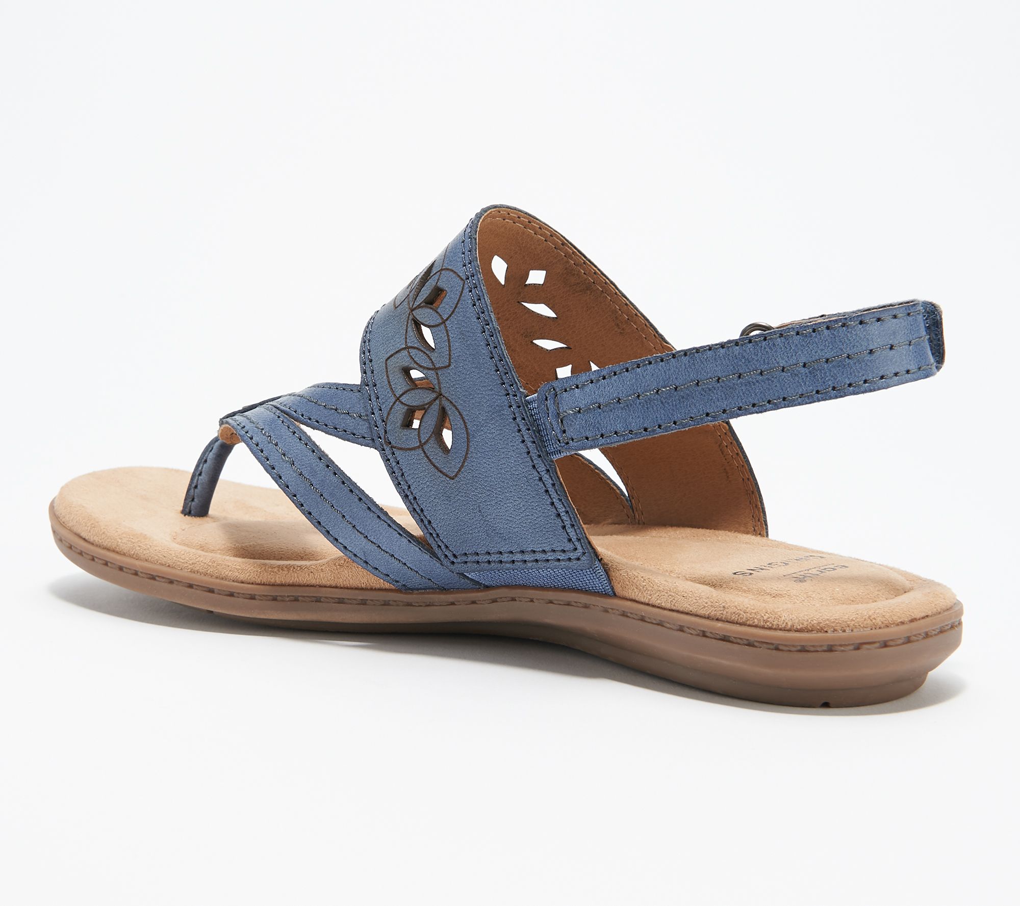 Earth Origins Leather Thongs Sandals - Belle Becky - QVC.com