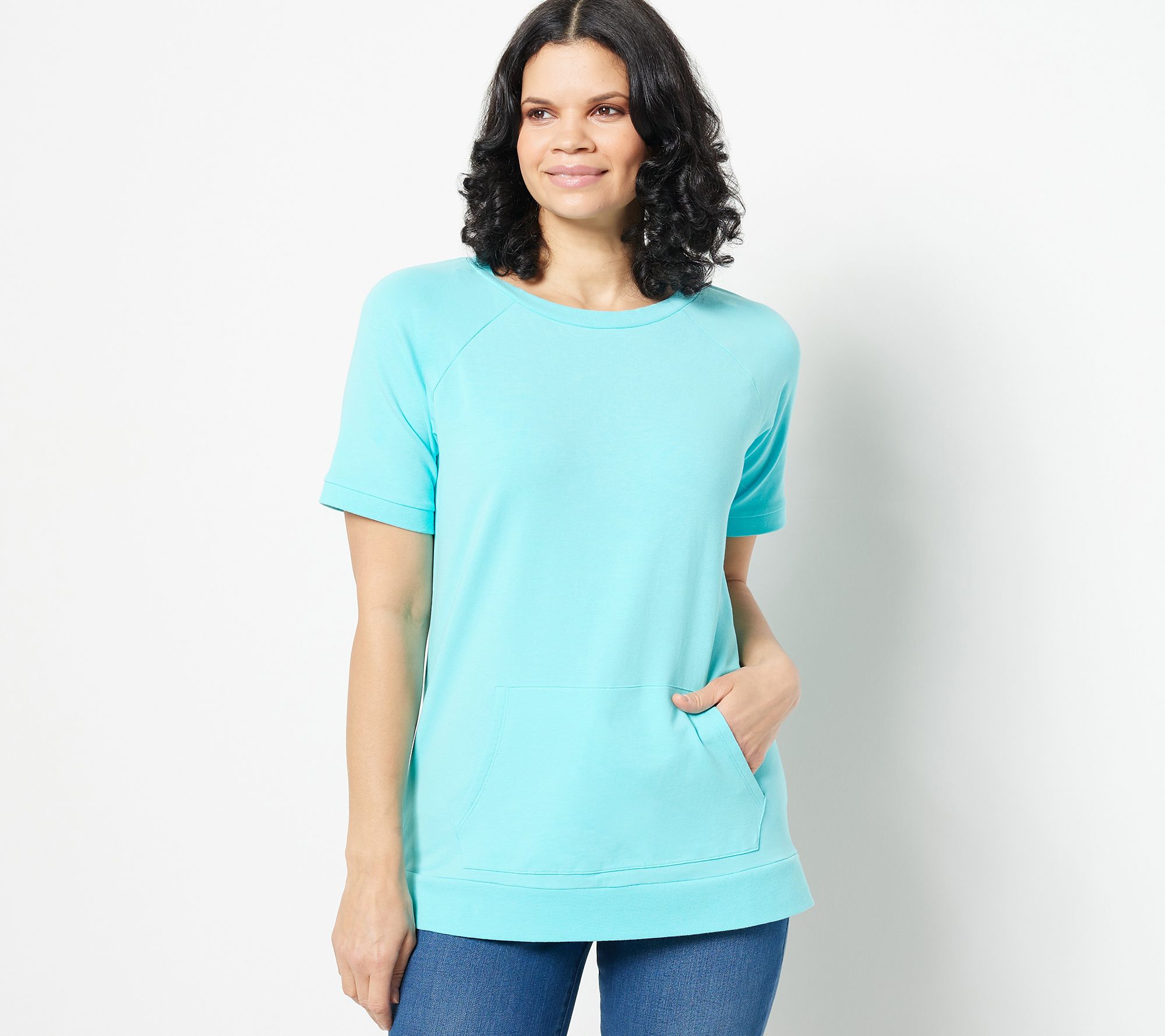 Belle by Kim Gravel Neon French Terry Short Sleeve Sweatshirt