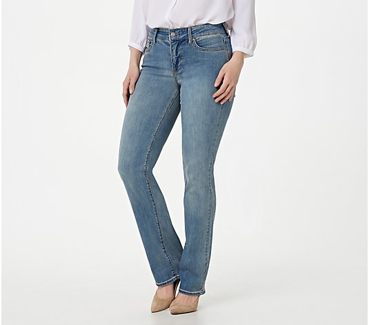 NYDJ Marilyn Straight Uplift Jeans in Cool Embrace - Celeste - QVC.com