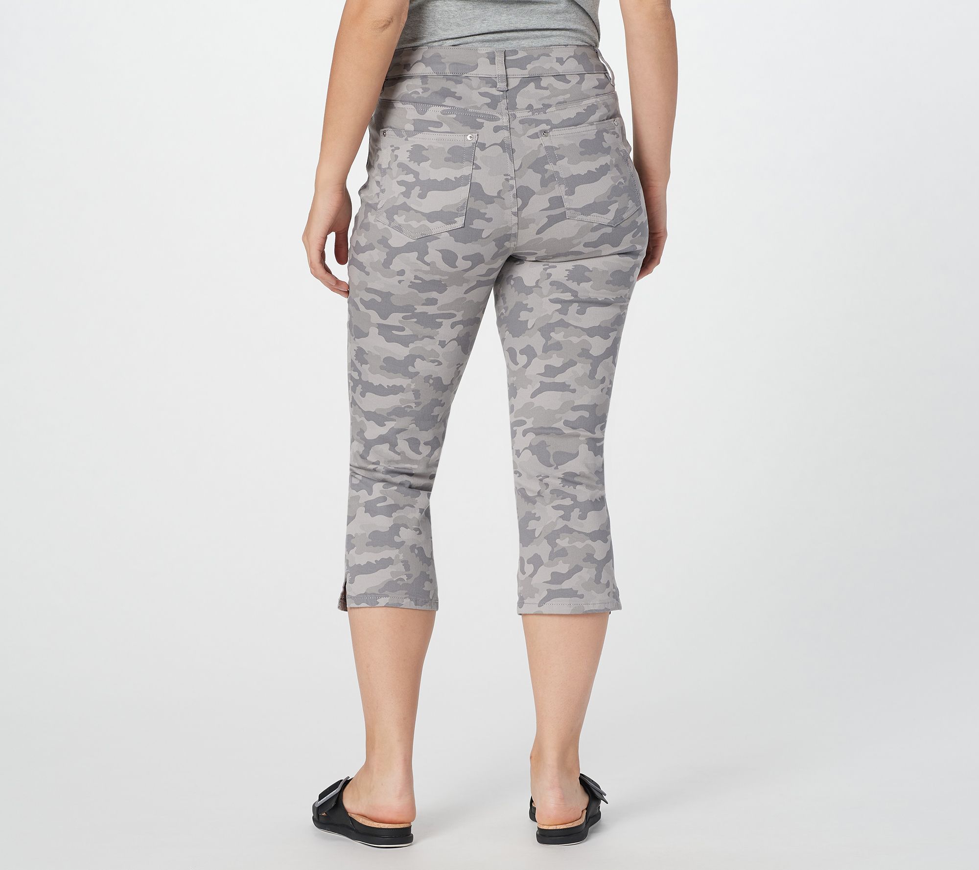 Belle by Kim Gravel TripleLuxe Twill Camo Printed Capris