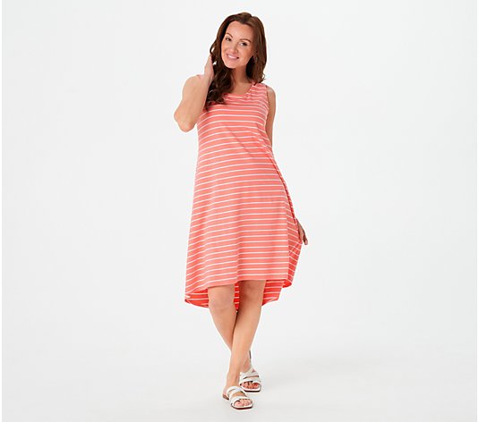 "As Is" Denim & Co. Striped Jersey Swing Tank Dress