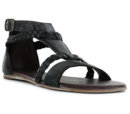 Roan Leather Back-Zip Sandals - Posey