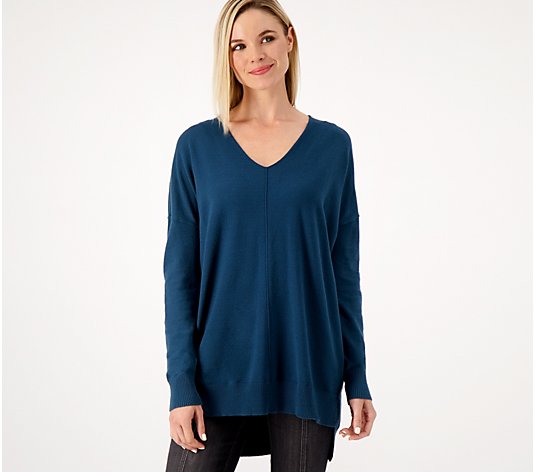 Laurie Felt Malibu Oversized V-Neck Sweater