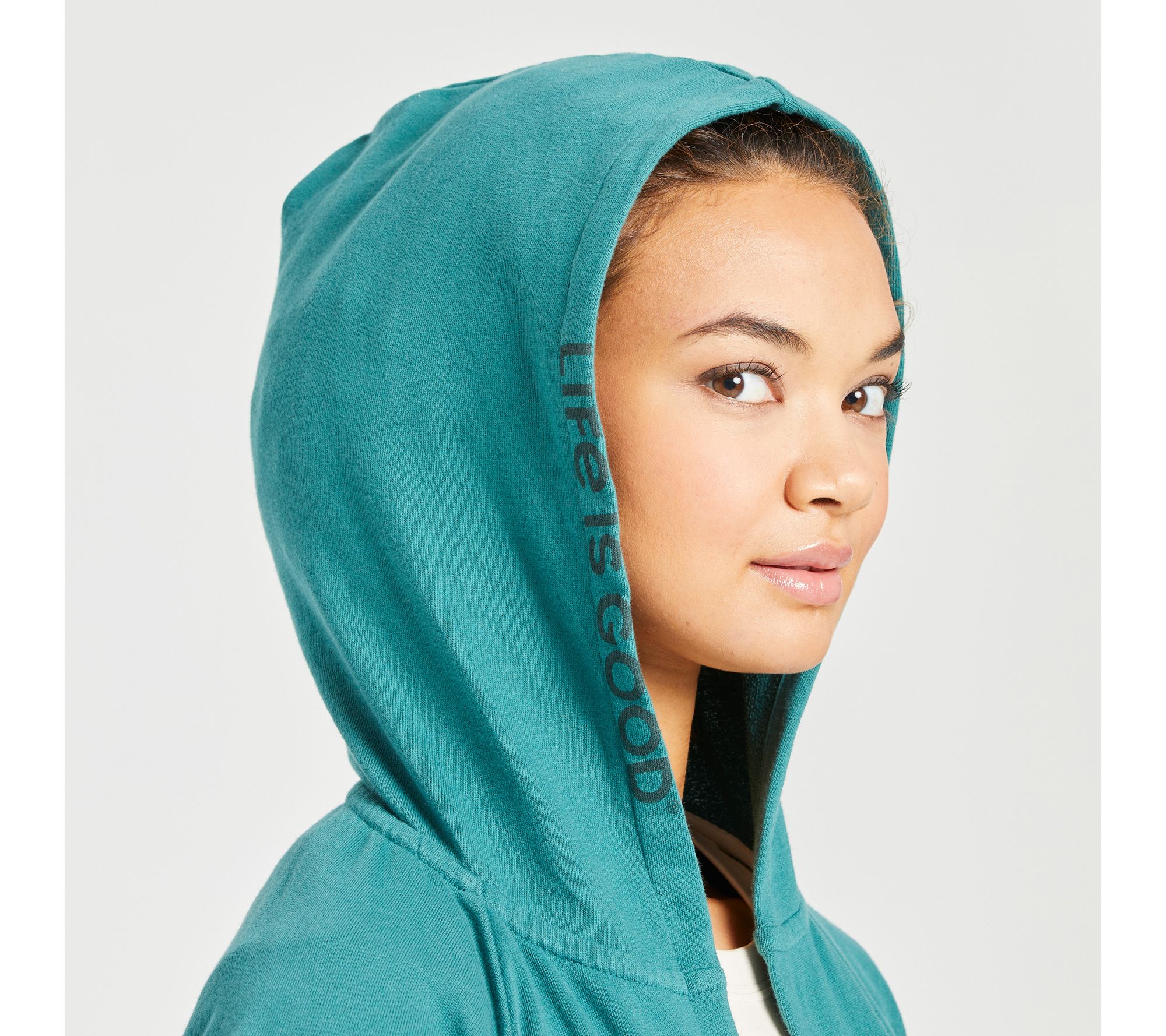 Life is Good Women's Spruce Green Beyond Hip Hoodie - QVC.com