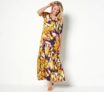 Attitudes by Renee Tall Como Jersey Illusion Waist Maxi Dress - A516681
