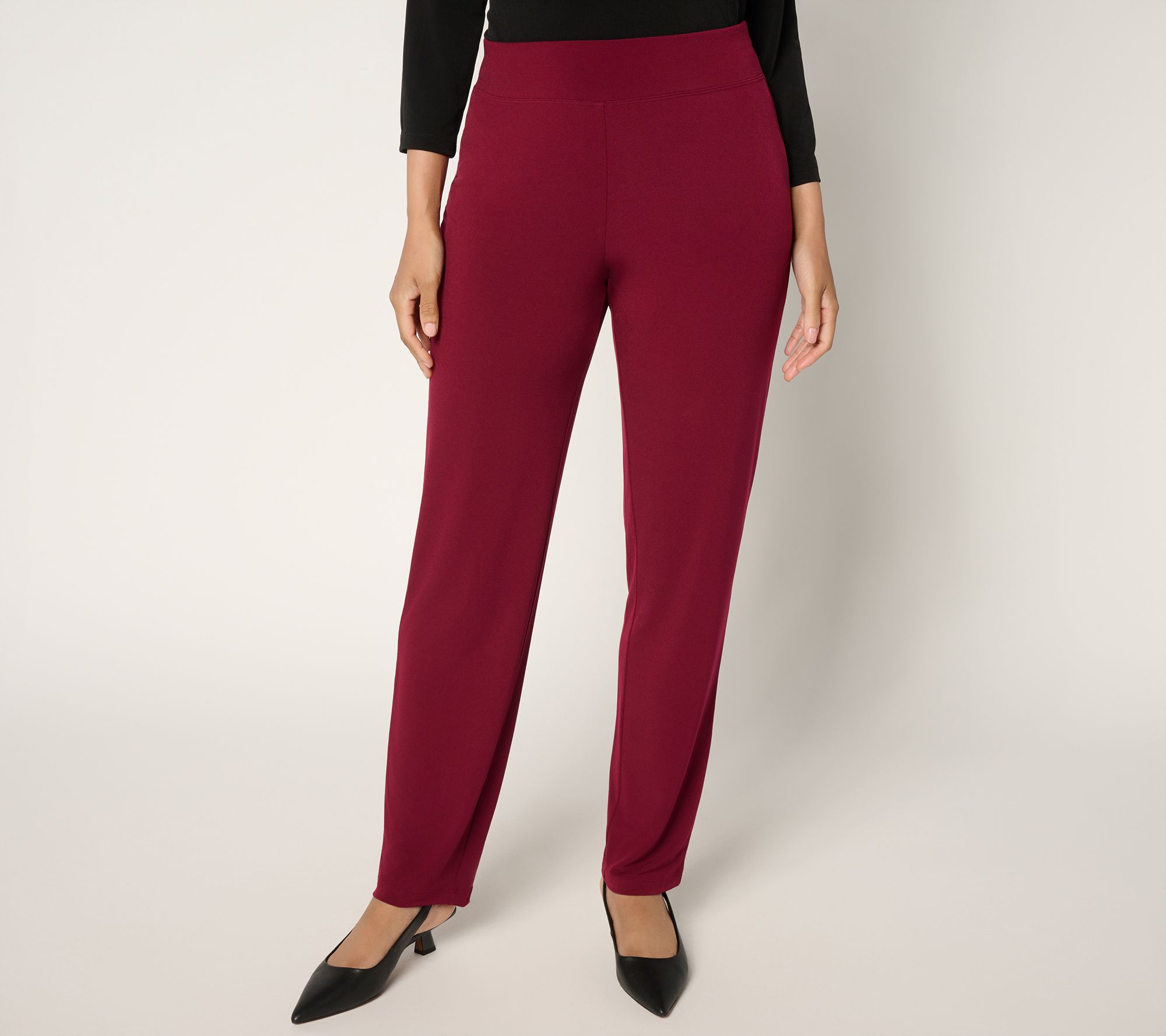 Susan Graver Modern Essentials Pet Liquid Knit Slim Leg Pants