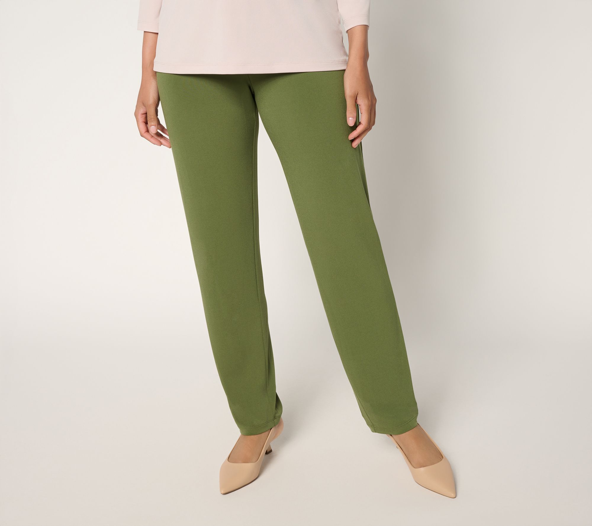 Susan Graver Modern Essentials Pet Liquid Knit Slim Leg Pants