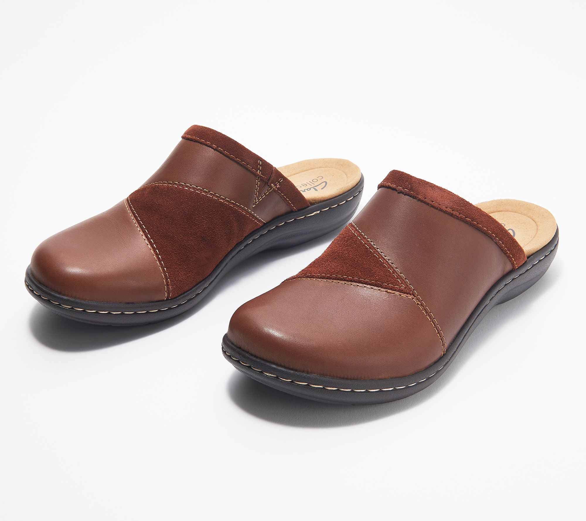 Clarks Collection Leather & Clogs - QVC.com