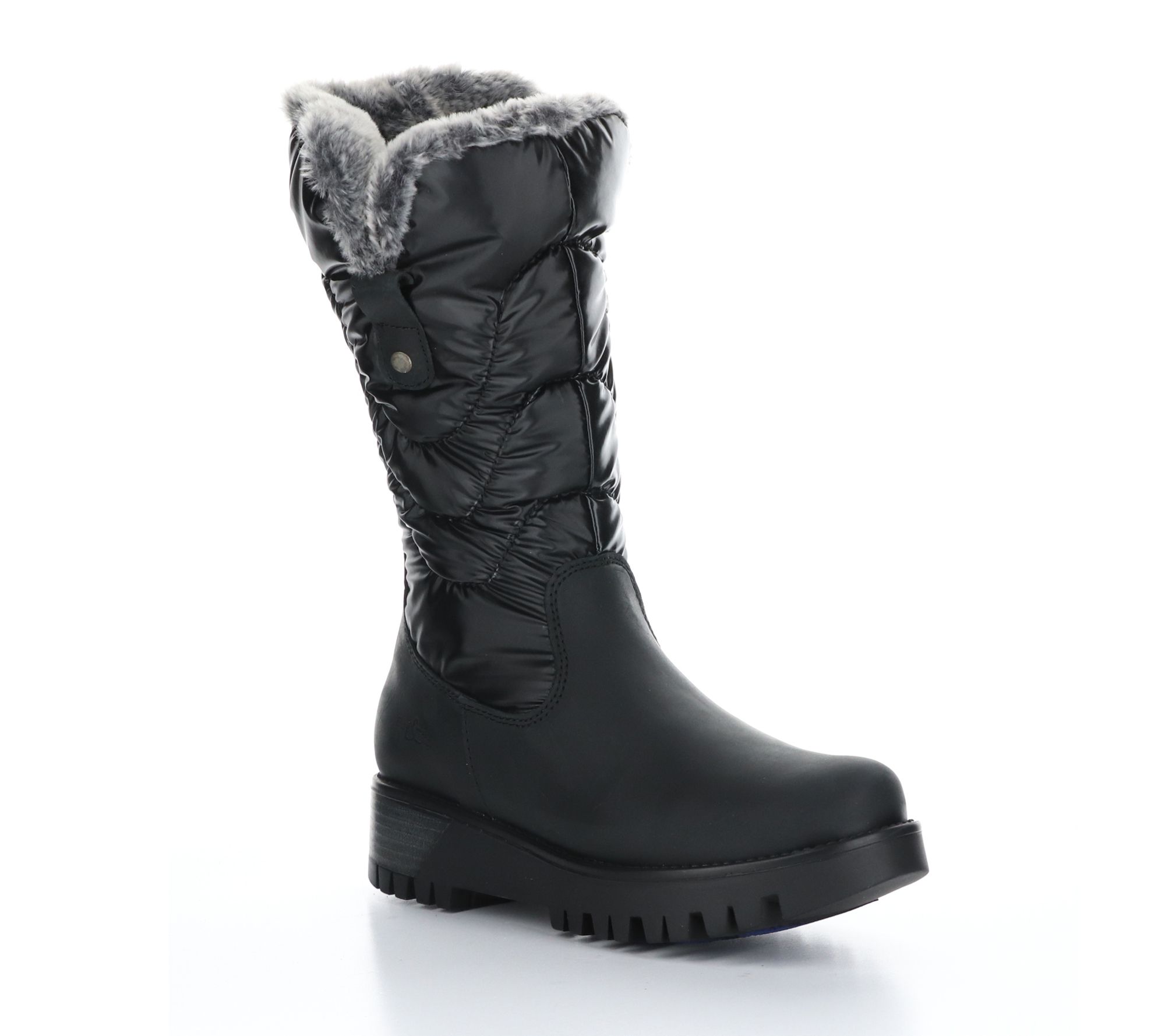 Bos & Co Leather and Fabric Rubber Heel Boots - Astrid