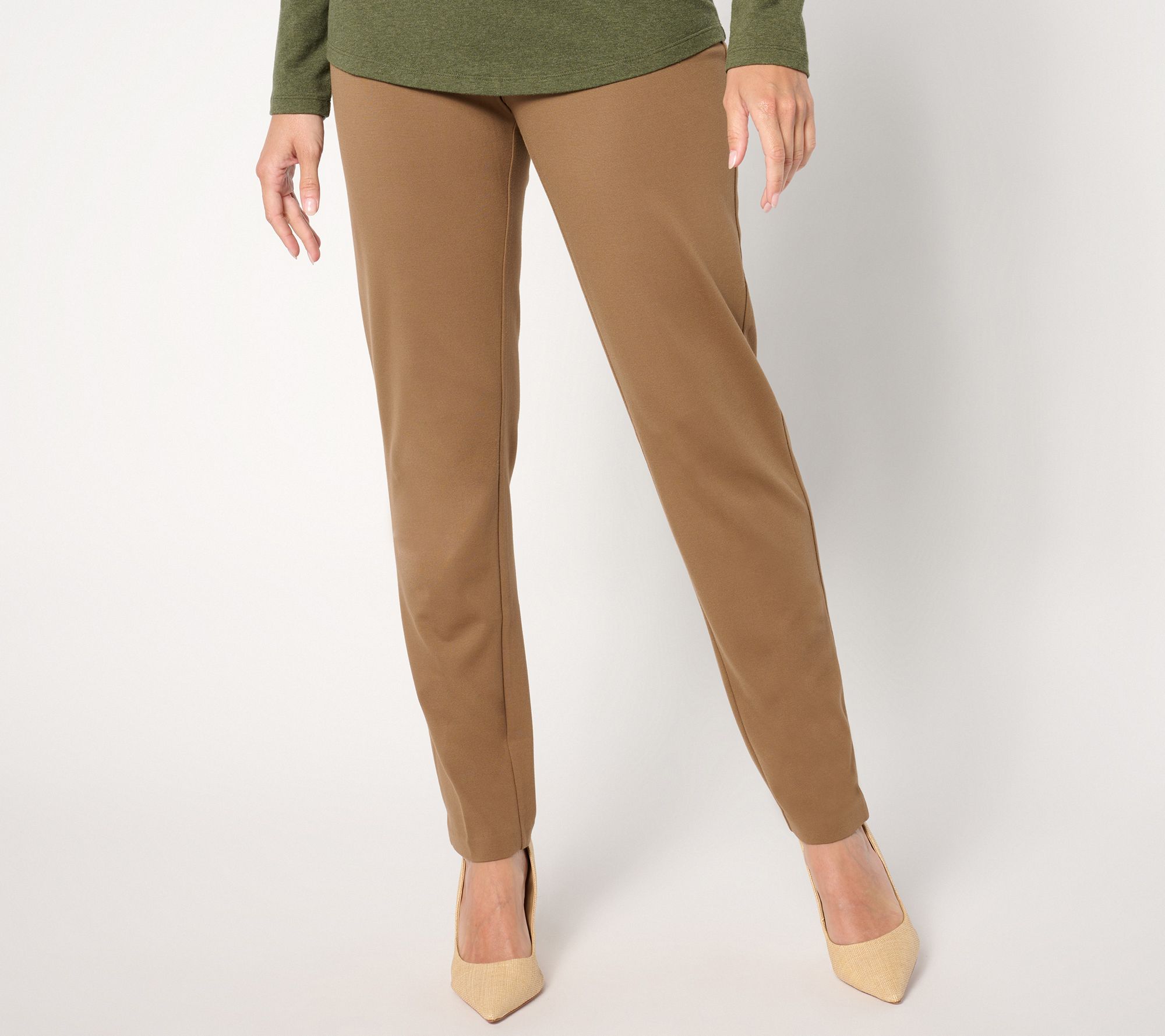 Susan Graver Everyday Reg Supreme Knit Slim Leg Pull On Pants