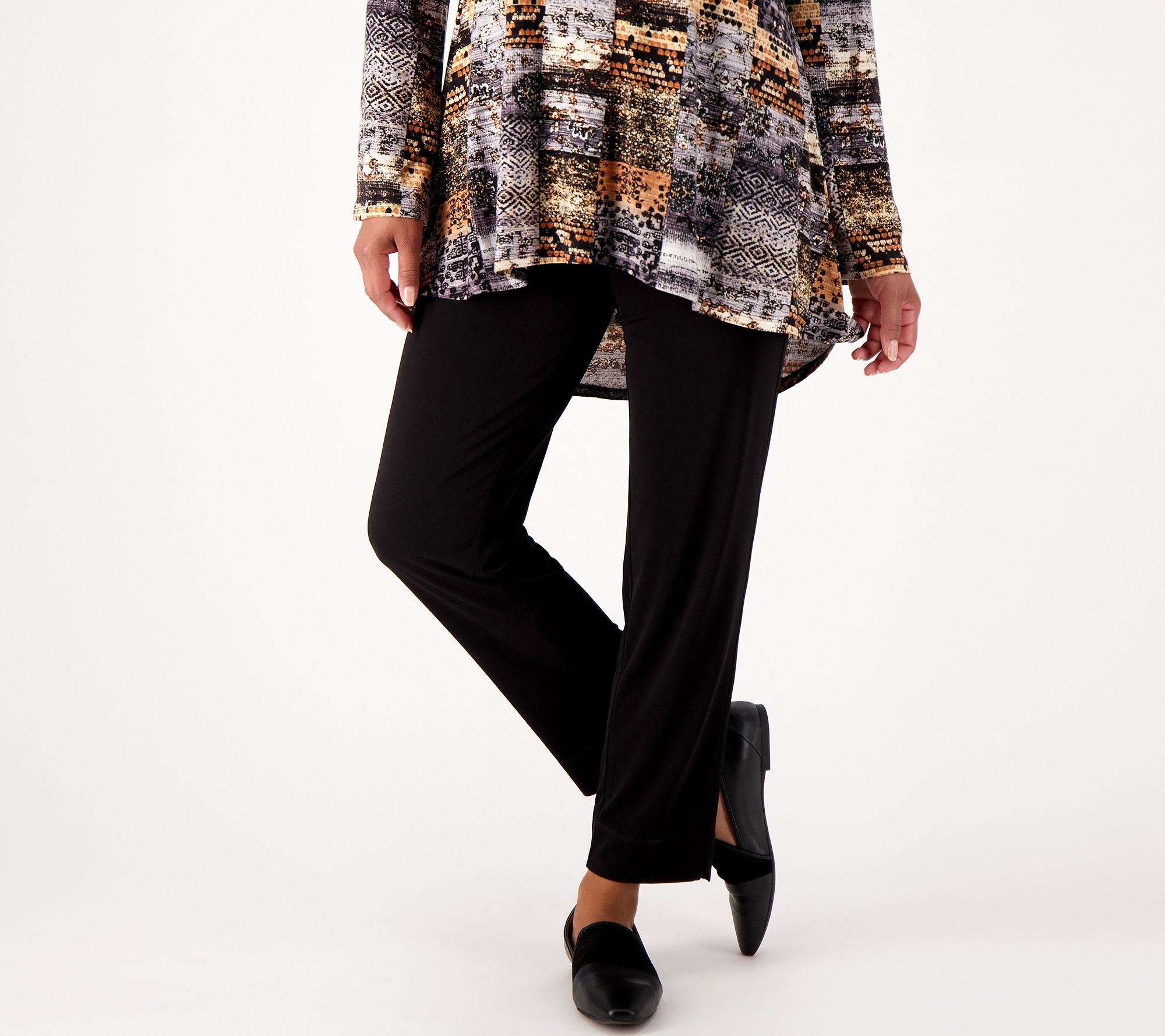 Susan Graver Leopard Print Multi Color Brown Dress Pants Size 2X