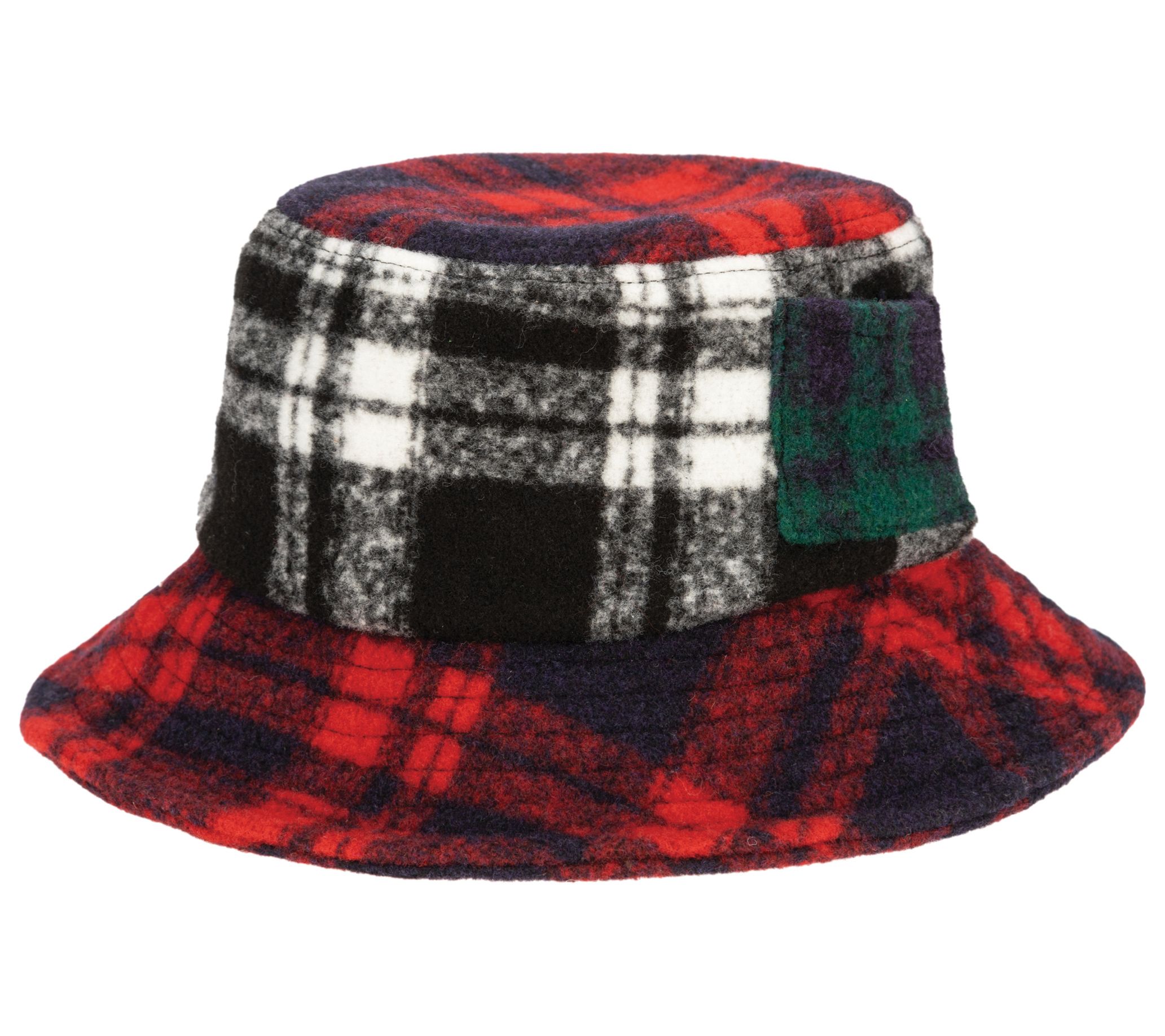 San Diego Hat Co. Mixed Plaid Bucket Hat w/ Slip Pocket - QVC.com