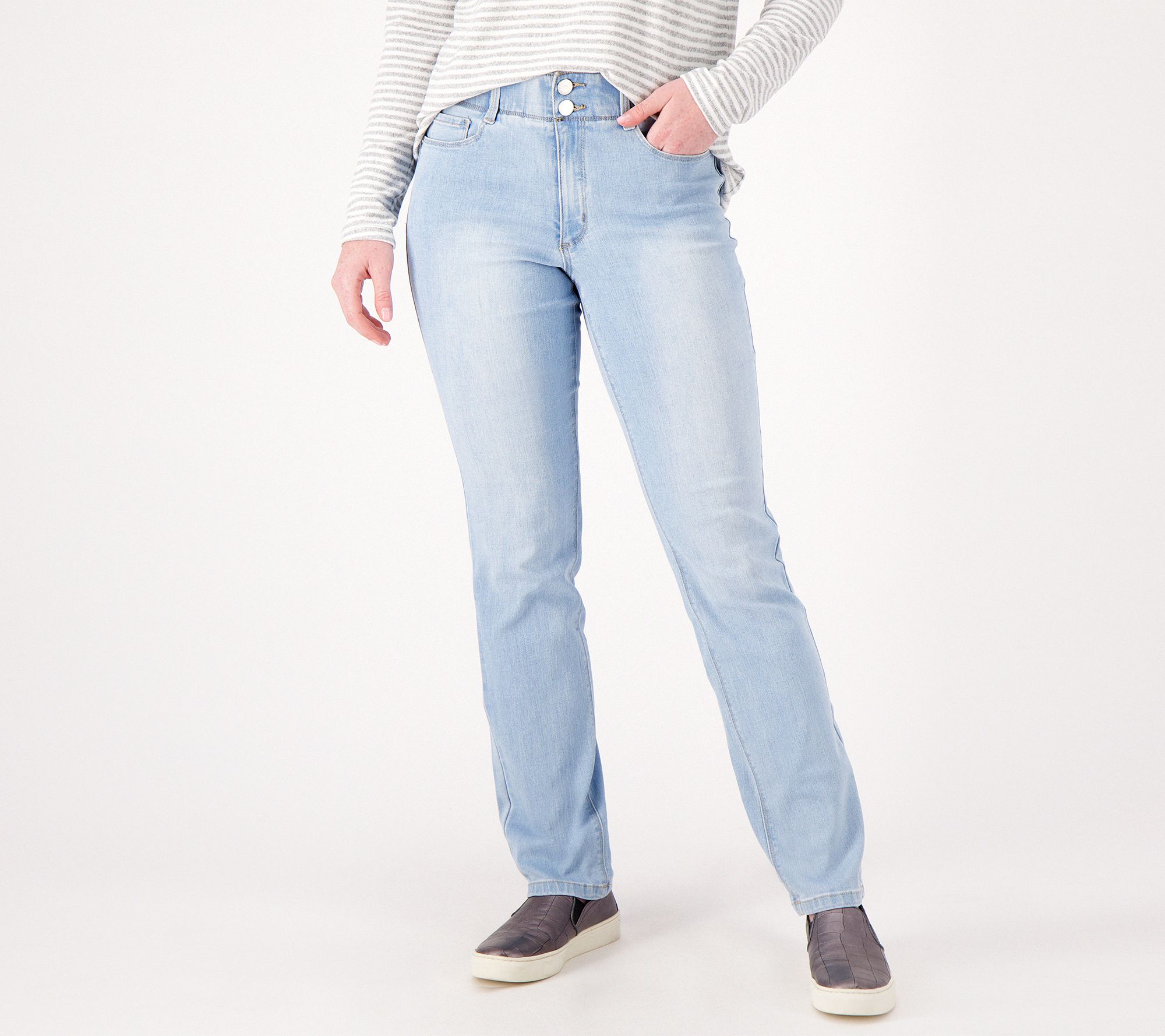 Susan Graver Petite Stretch Denim Trouser Jean