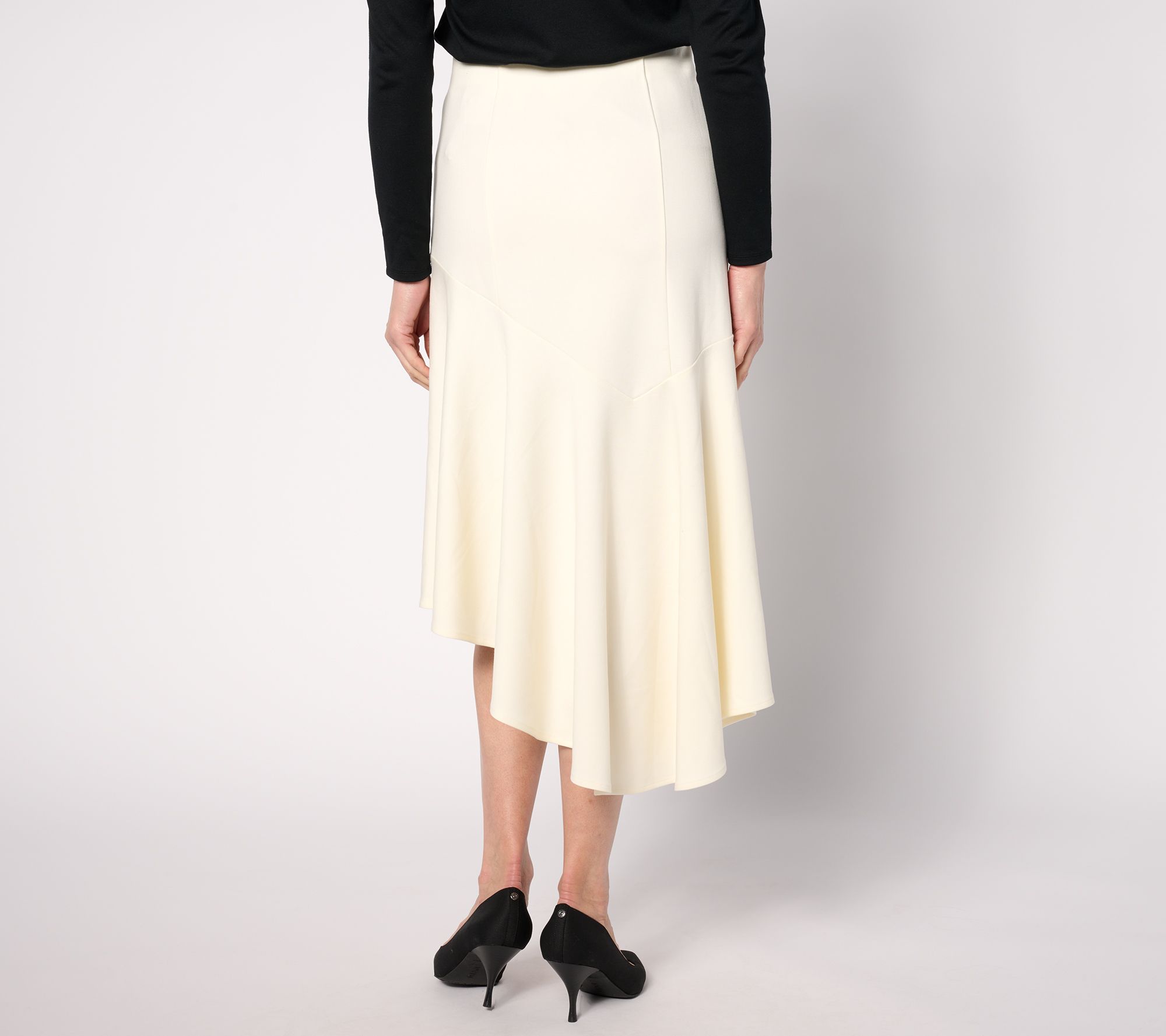 BEAUTIFUL by Lawrence Zarian Petite Silky Ponte Pull-On Skirt - QVC.com