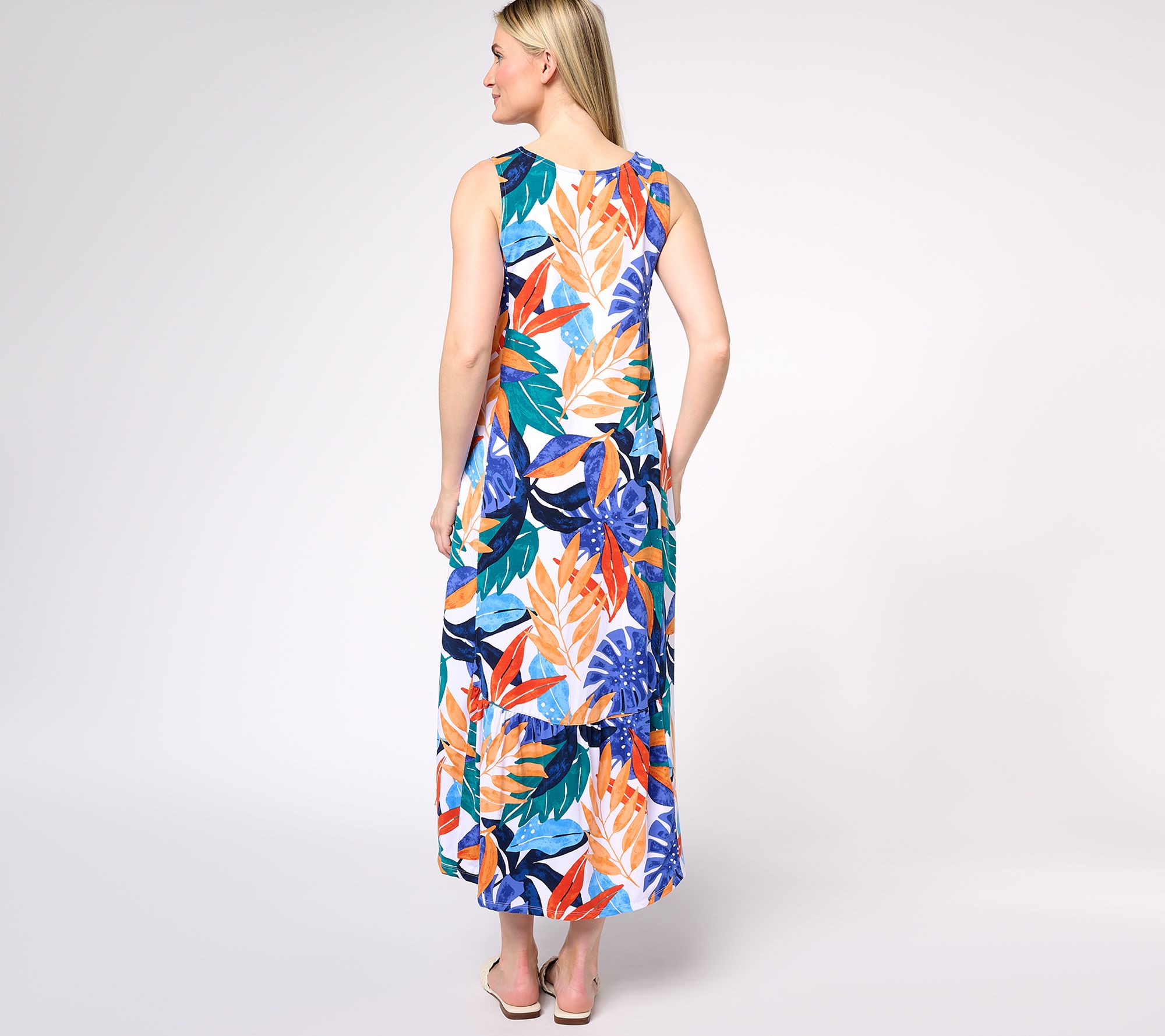 "As Is" Cuddl Duds Flexwear HiLow Hem Tank Maxi Dress