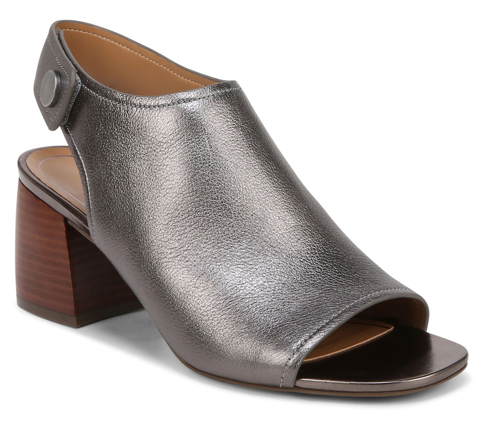 Vionic Leather Peep-Toe Heeled Sandals - Valencia 