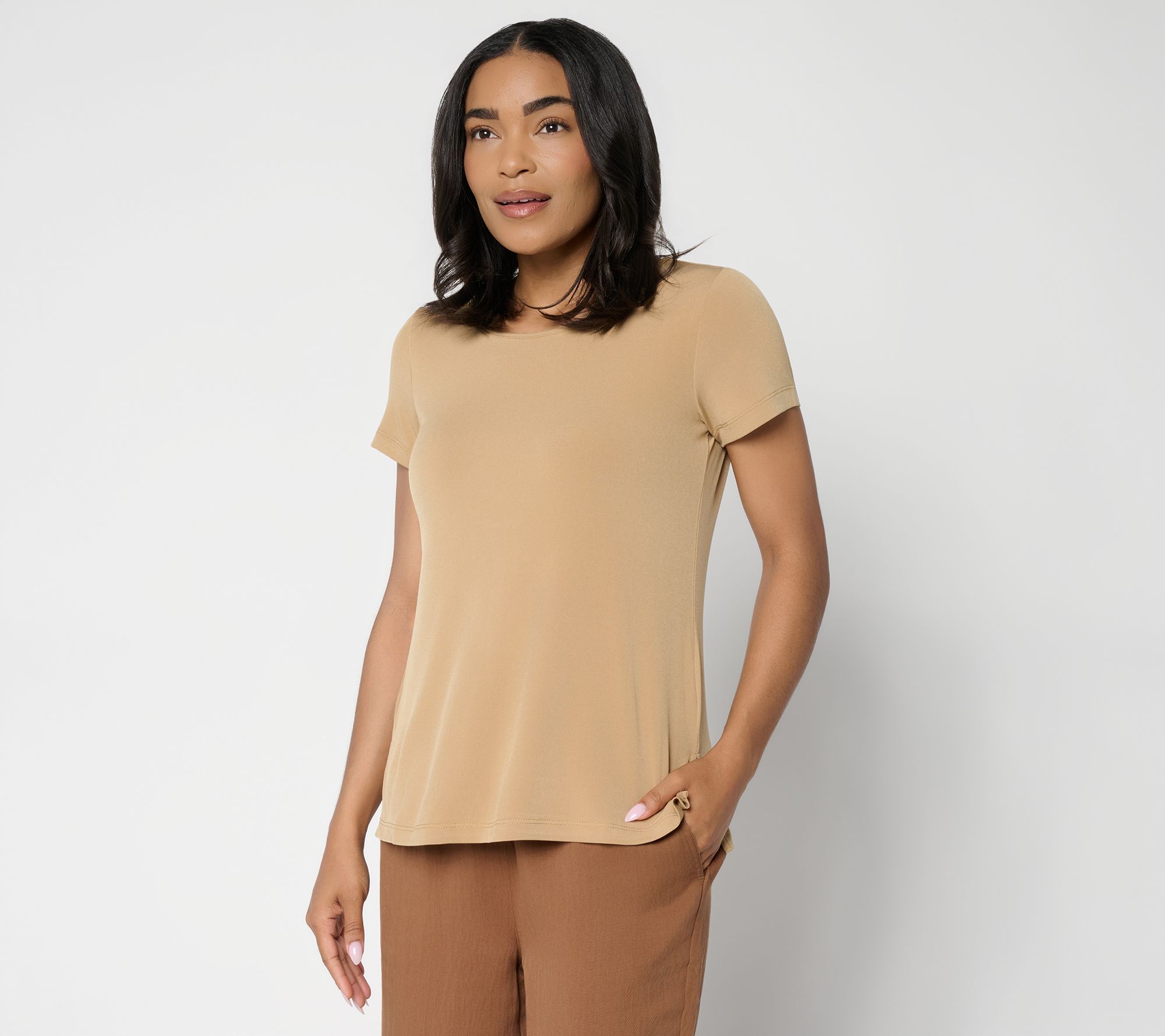 Susan Graver Modern Essentials Liquid Knit A-Line Top
