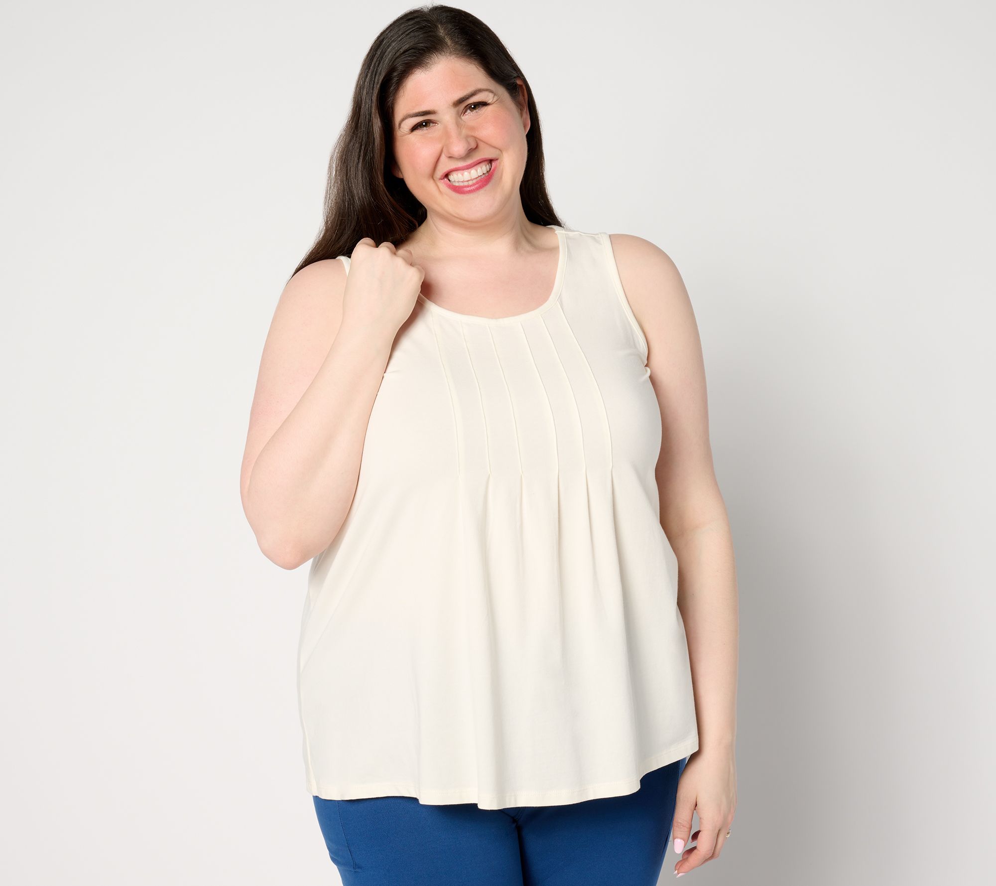 AnyBody Lounge Cozy Knit Pleated Swing Tank