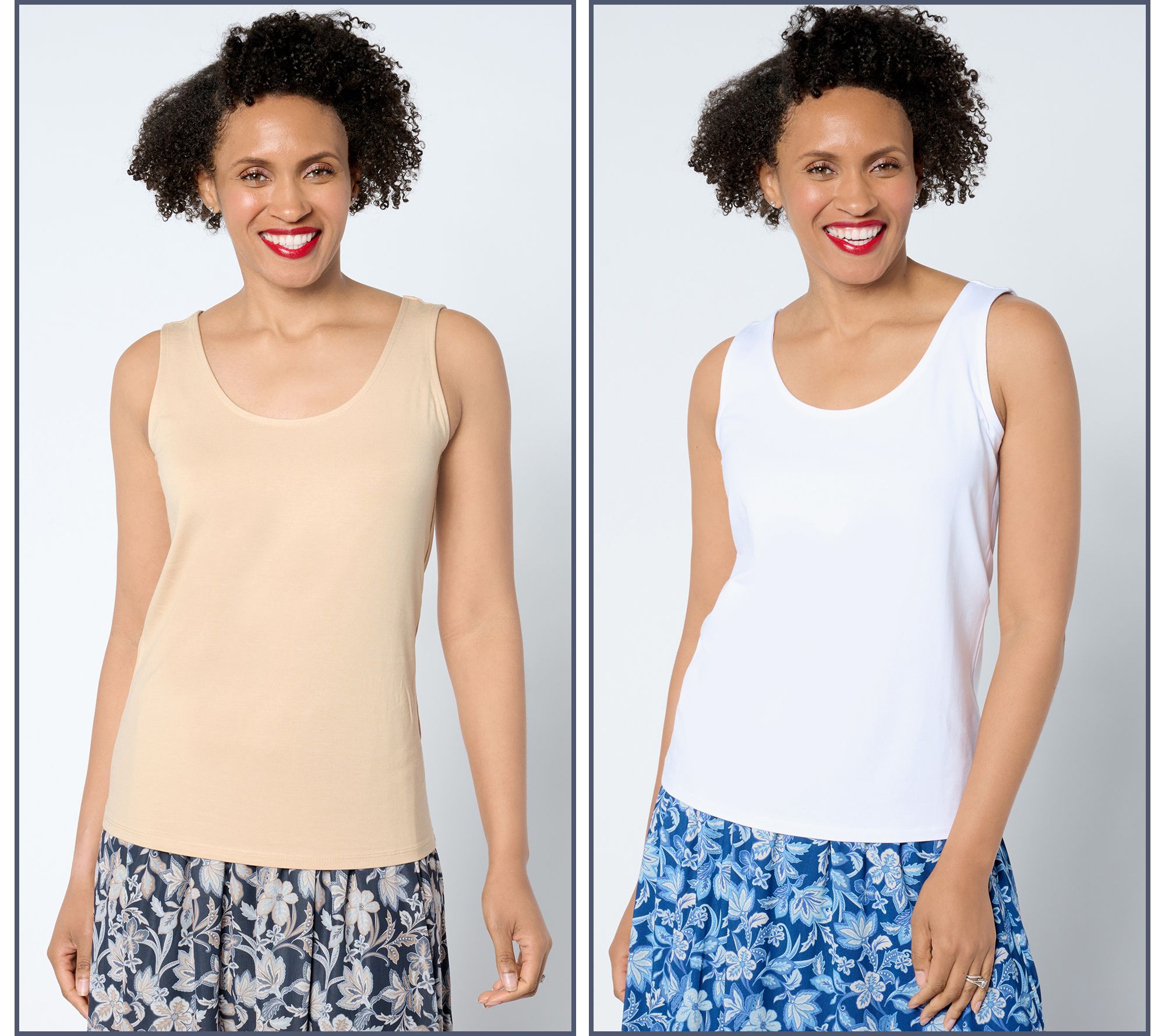 Denim & Co. Essentials So Soft Jersey 2-Pack Layering Tanks