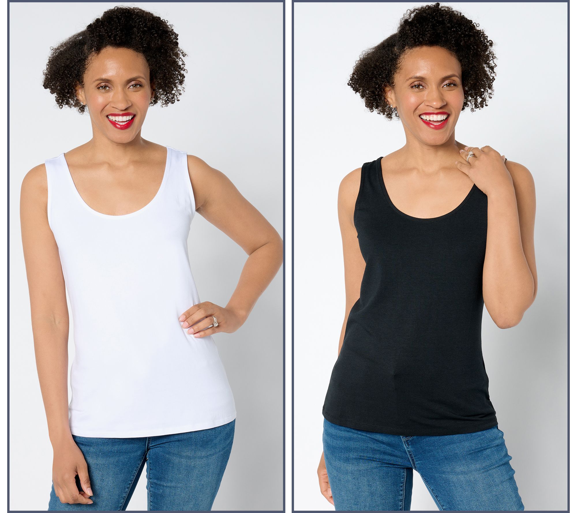 Denim & Co. Essentials So Soft Jersey 2-Pack Layering Tanks