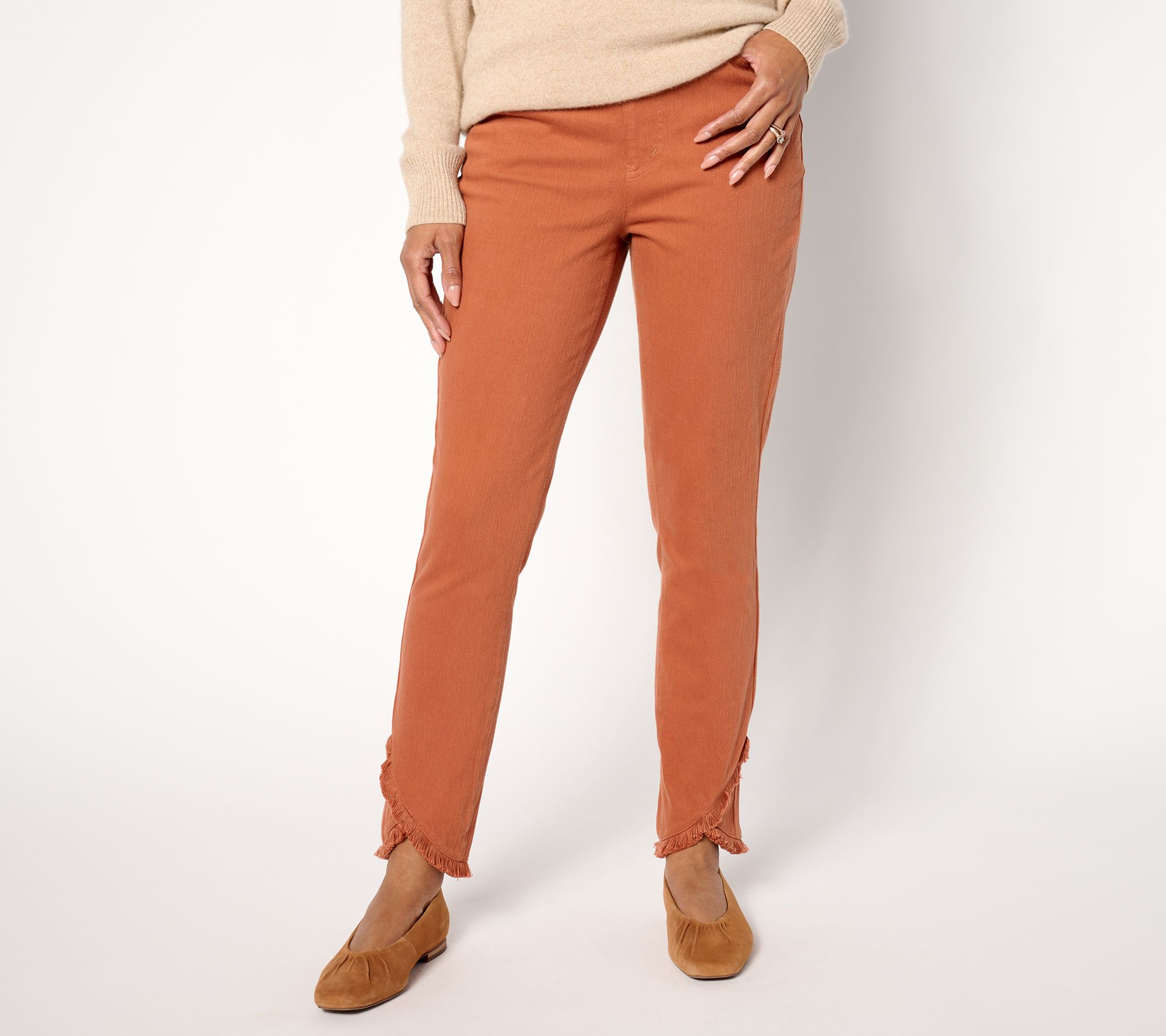 Isaac Mizrahi Live! Petite Knit Denim Slim Leg Ankle Jeans