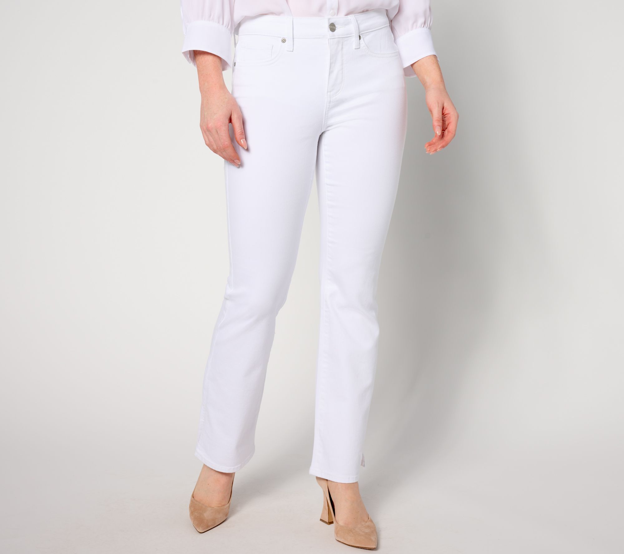 NYDJ Barbara Boot Jean with Side Slits - Optic White