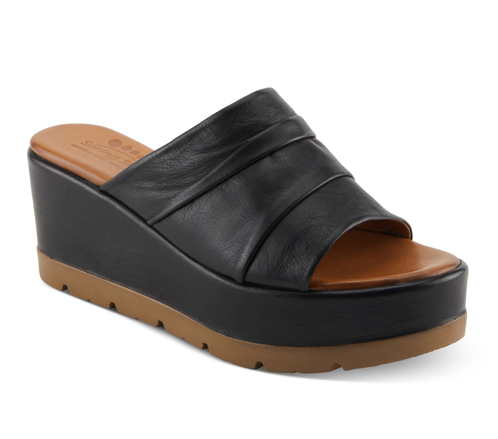 Spring Step Leather Slide Platform Wedge - Allerton