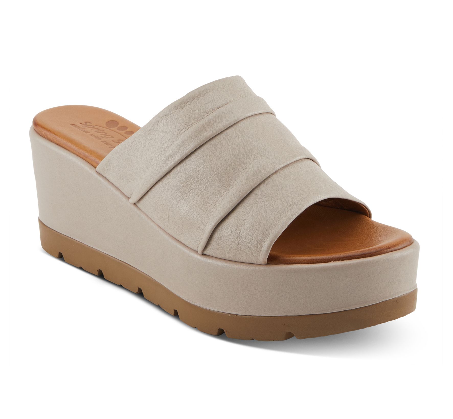 Spring Step Leather Slide Platform Wedge - Allerton